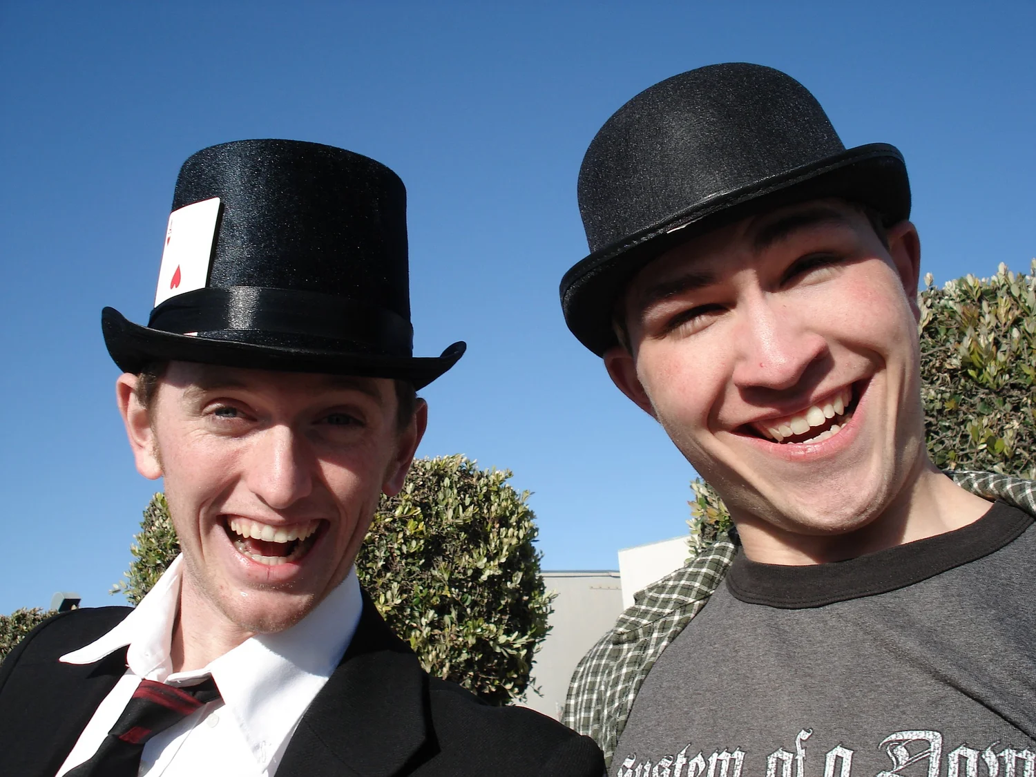 Nathan Blonkenfeld and Lorenzo Ocon during production of Those Awful Crutches