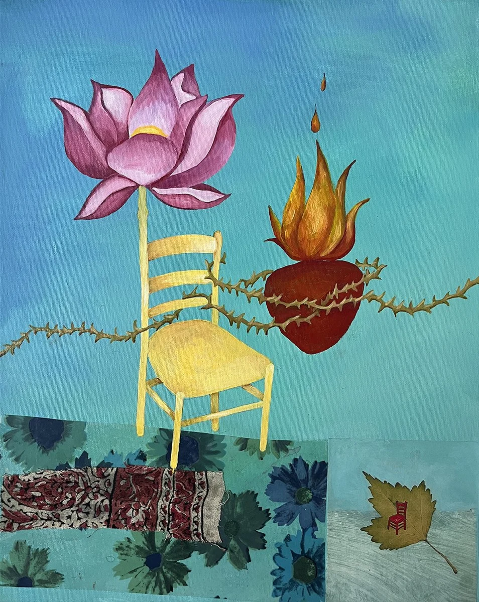 Jen Morris   
   Lotus Heart  (Oil and mixed media on canvas) 
  16 x 20 
   $850
