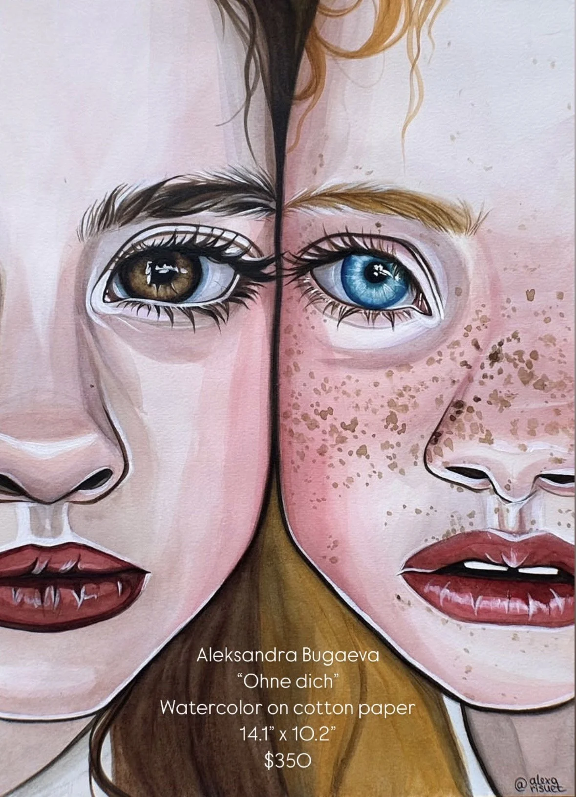 Aleksandra Bugaeva   
   Ohne dich  (Watercolor on cotton paper) 
  14 x10 
   $350