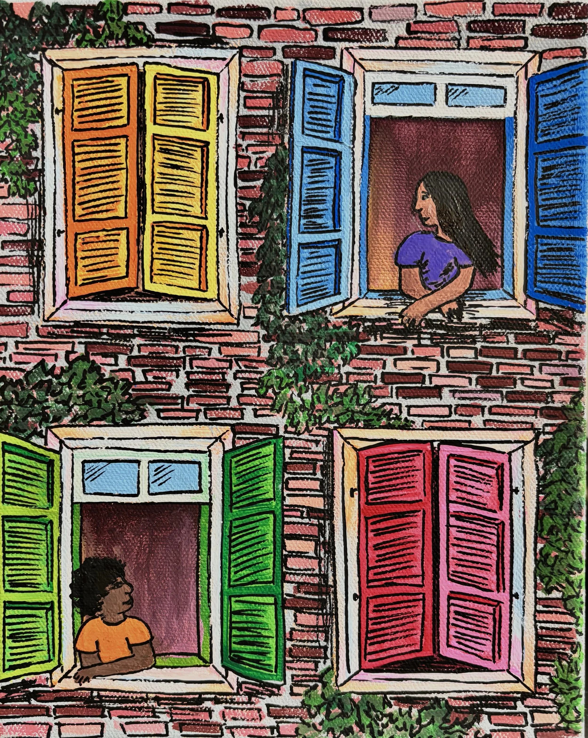 Maia Konowitz   
   Open Windows  (Acrylic) 
  8 x 10 
   SOLD!
