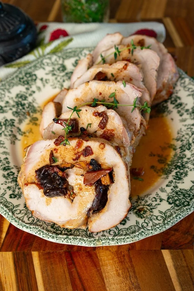Pork Roulade with Chanterelles and Prunes