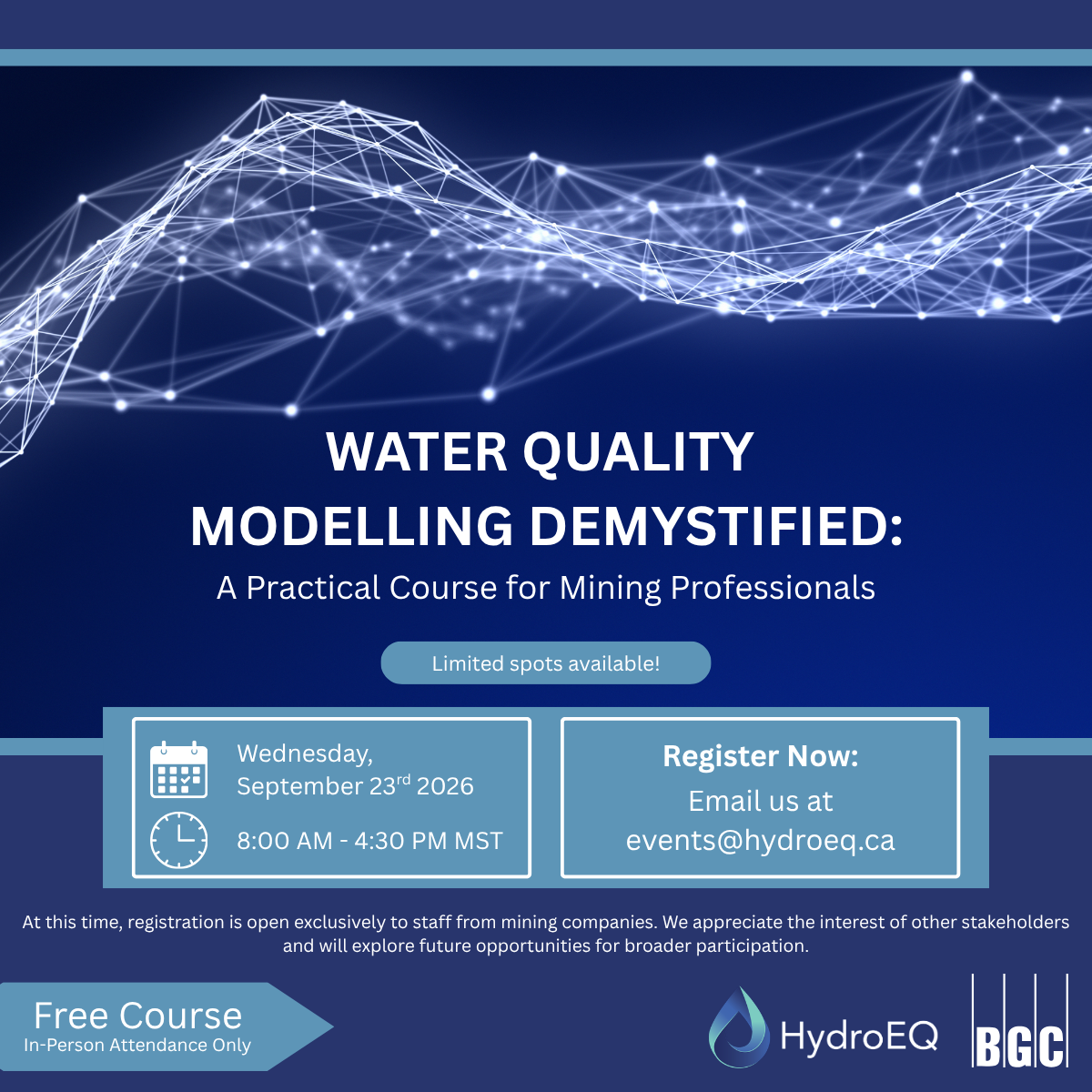 Water Quality Modelling Demystified: A Practical Course for Mining Professionals