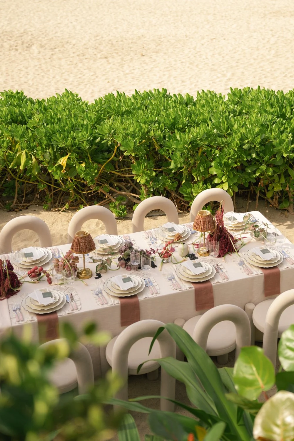 Aesthetic destination wedding in Mexico with sculptural florals and ocean views photographed by Mexico destination wedding photographer Victoria Kait