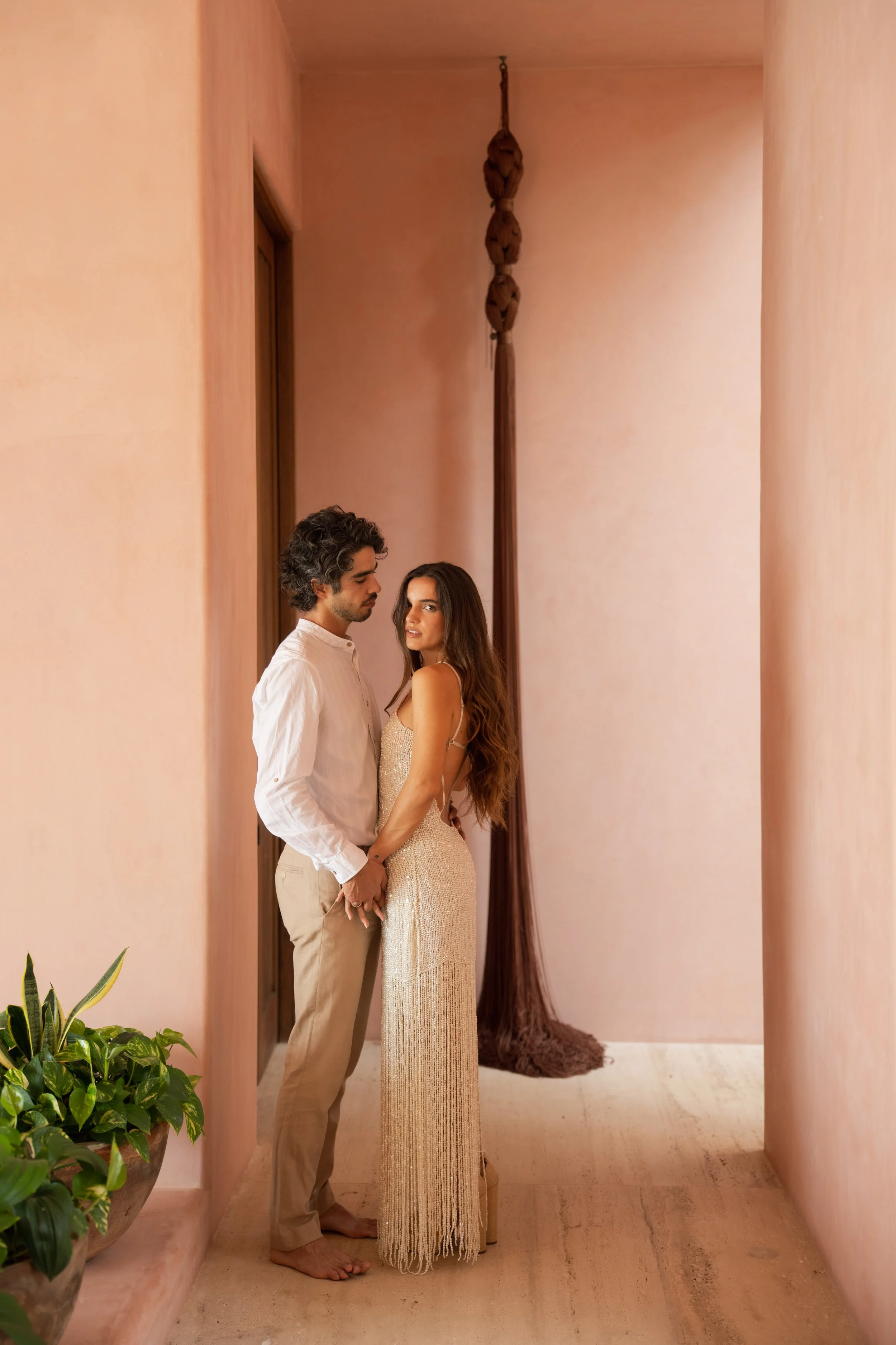 Editorial beach wedding inspiration in Mexico featuring modern ceremony design and soft coastal colors photographed by destination wedding photographer Victoria Kait