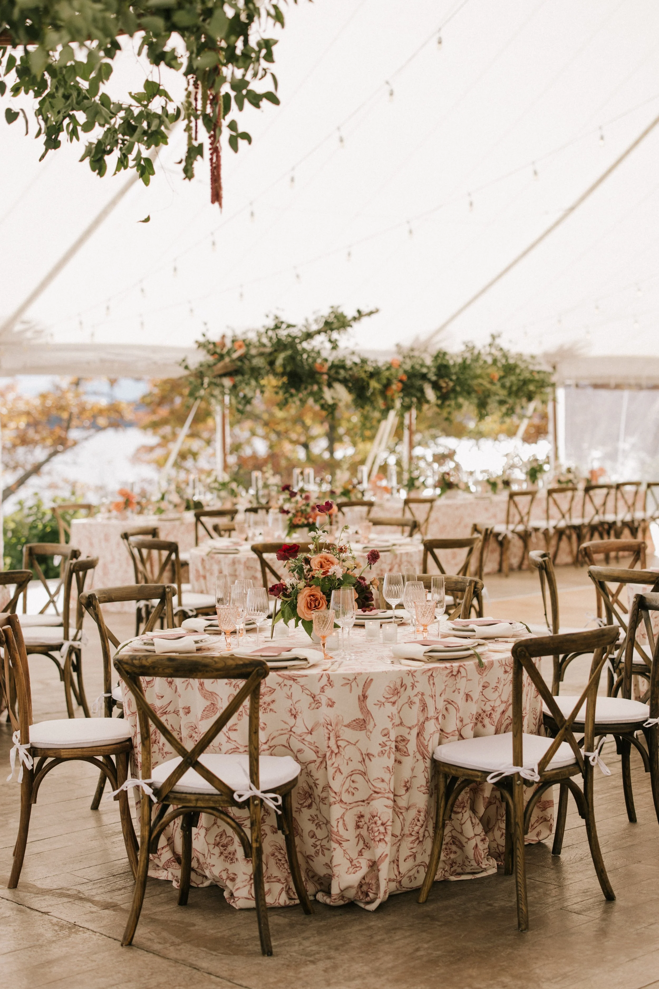 Tabletop Rentals for New England Tented Wedding