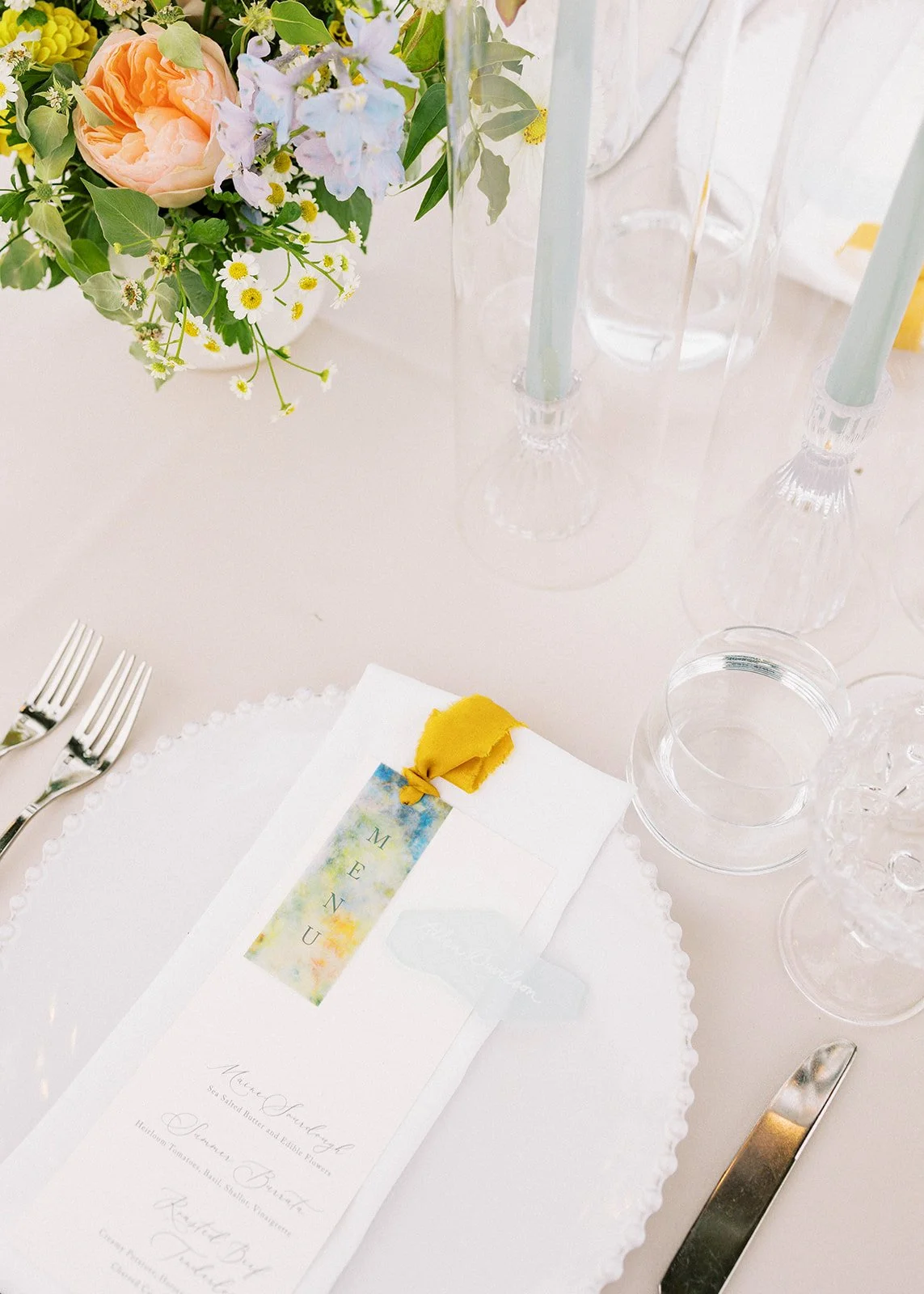 Tabletop Wedding Rentals for Tented Wedding