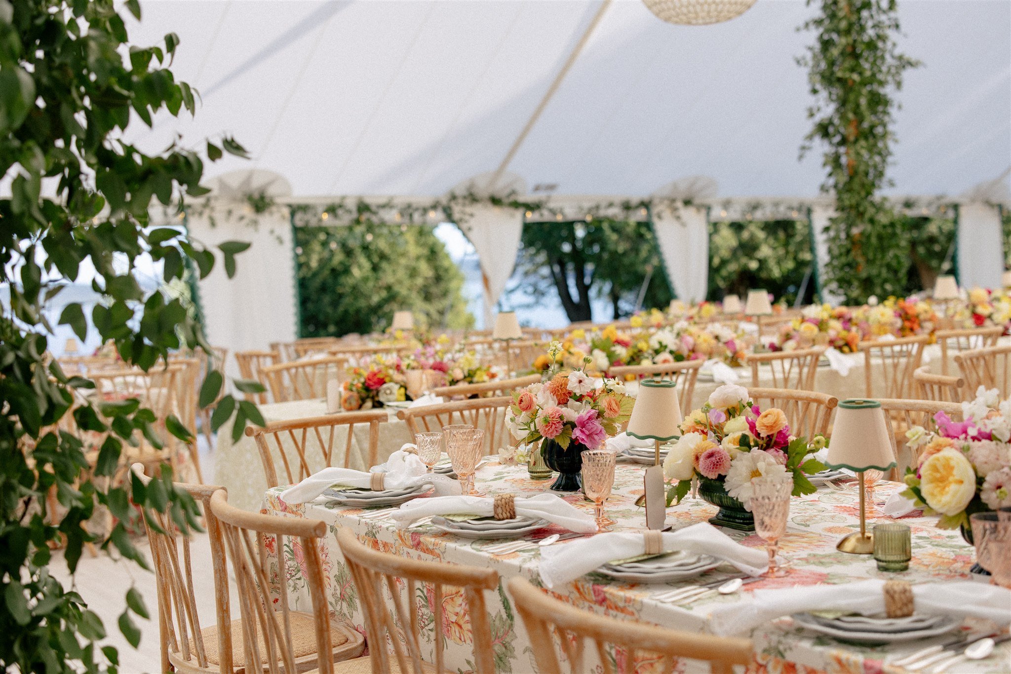 Grand Isle Lake House Tented Wedding Reception