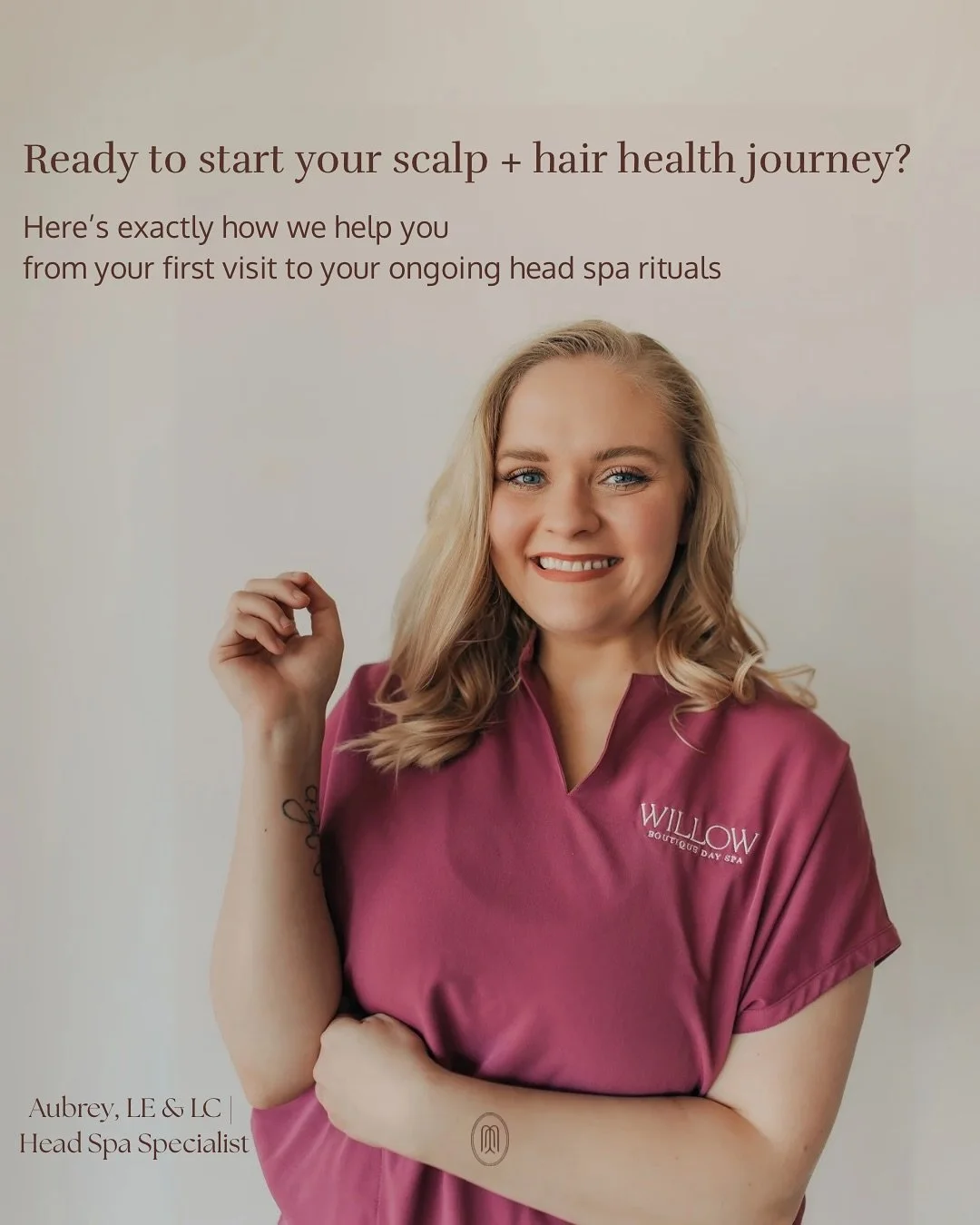 ✨Ready to begin your scalp + hair health journey?✨

At Willow Day Spa, we go far beyond a simple &ldquo;scalp massage.&rdquo; Our Head Spa Rituals combine science, luxury, and relaxation to restore your scalp&rsquo;s balance and promote true hair vit