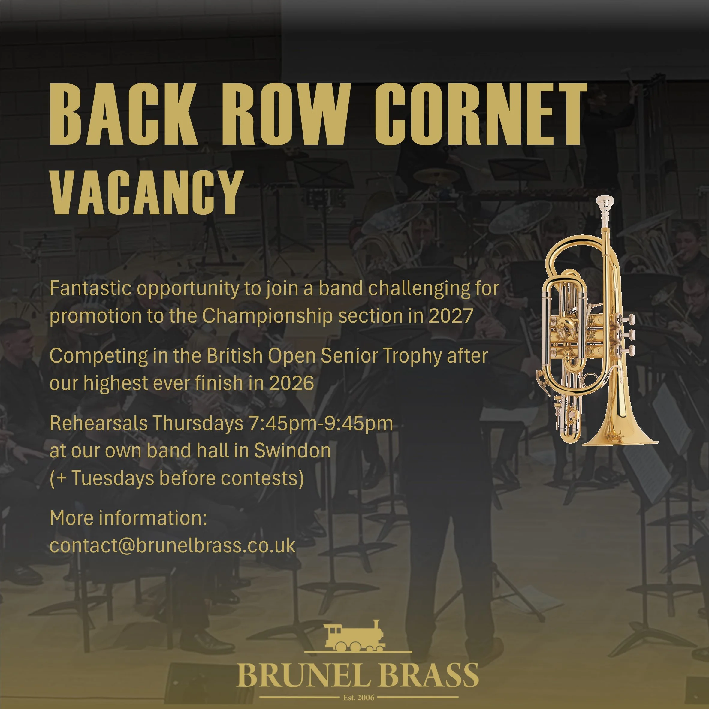 Back Row Cornet Vacancy