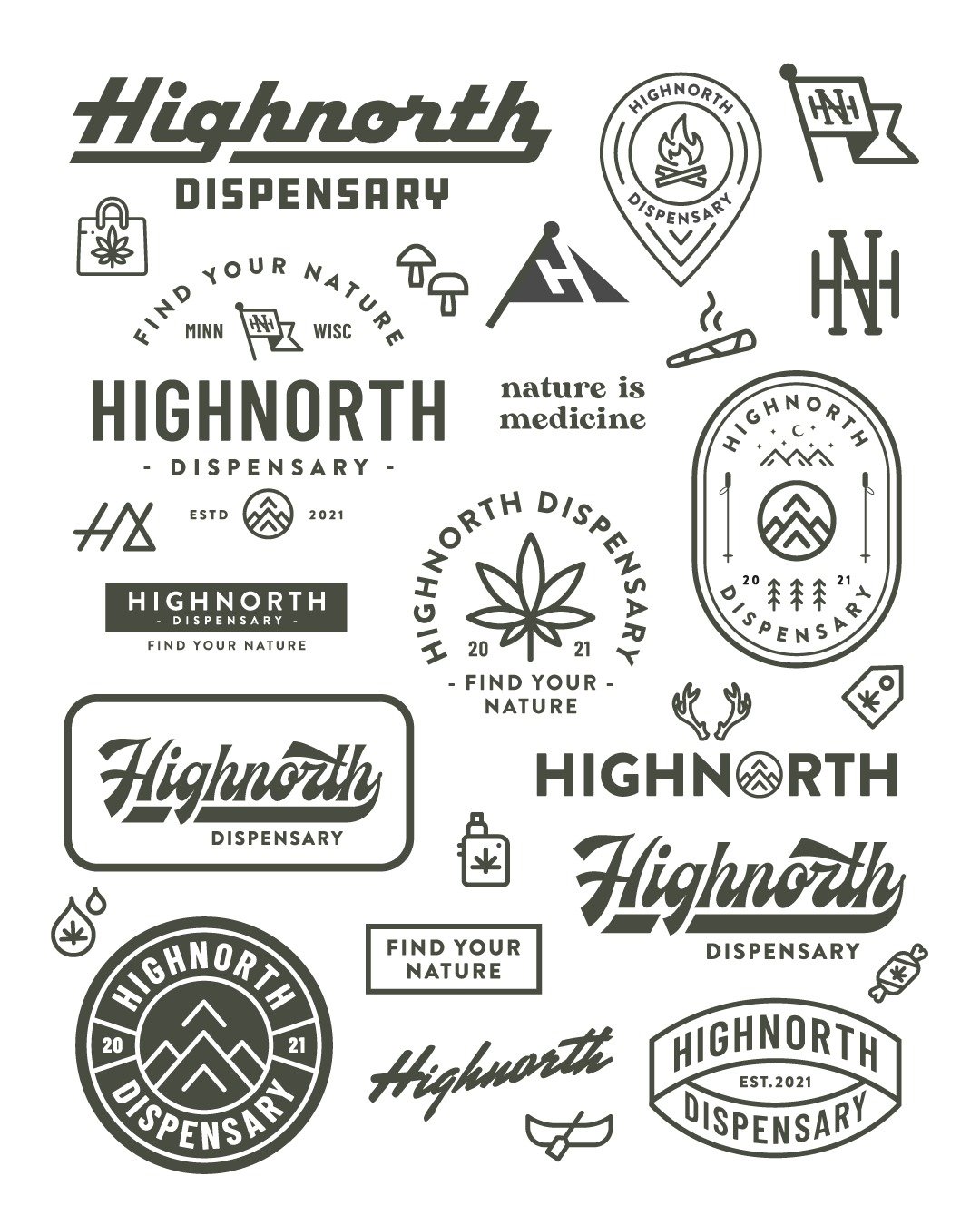 Just wrapped up a full brand identity refresh for Highnorth Dispensary, bringing their outdoors-driven vision to life with refined marks, custom icons, badges, and a cohesive visual system built for growth.

#brandidentity #cannabisbranding #outdoorb