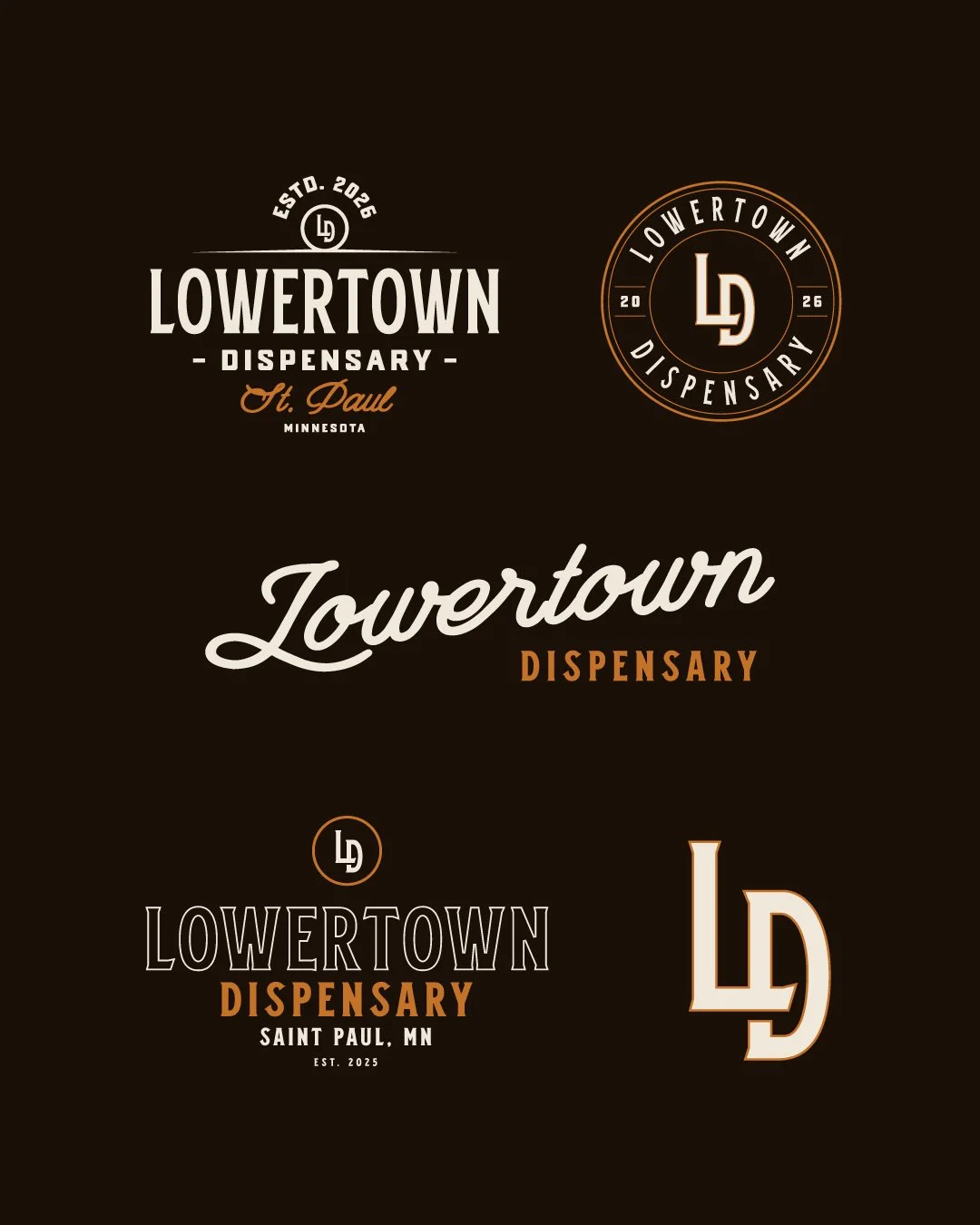 Lowertown Dispensary, a premium cannabis retail identity rooted in heritage, materiality, and place.

#brandidentity #heritagebranding #visualidentity #badgedesign