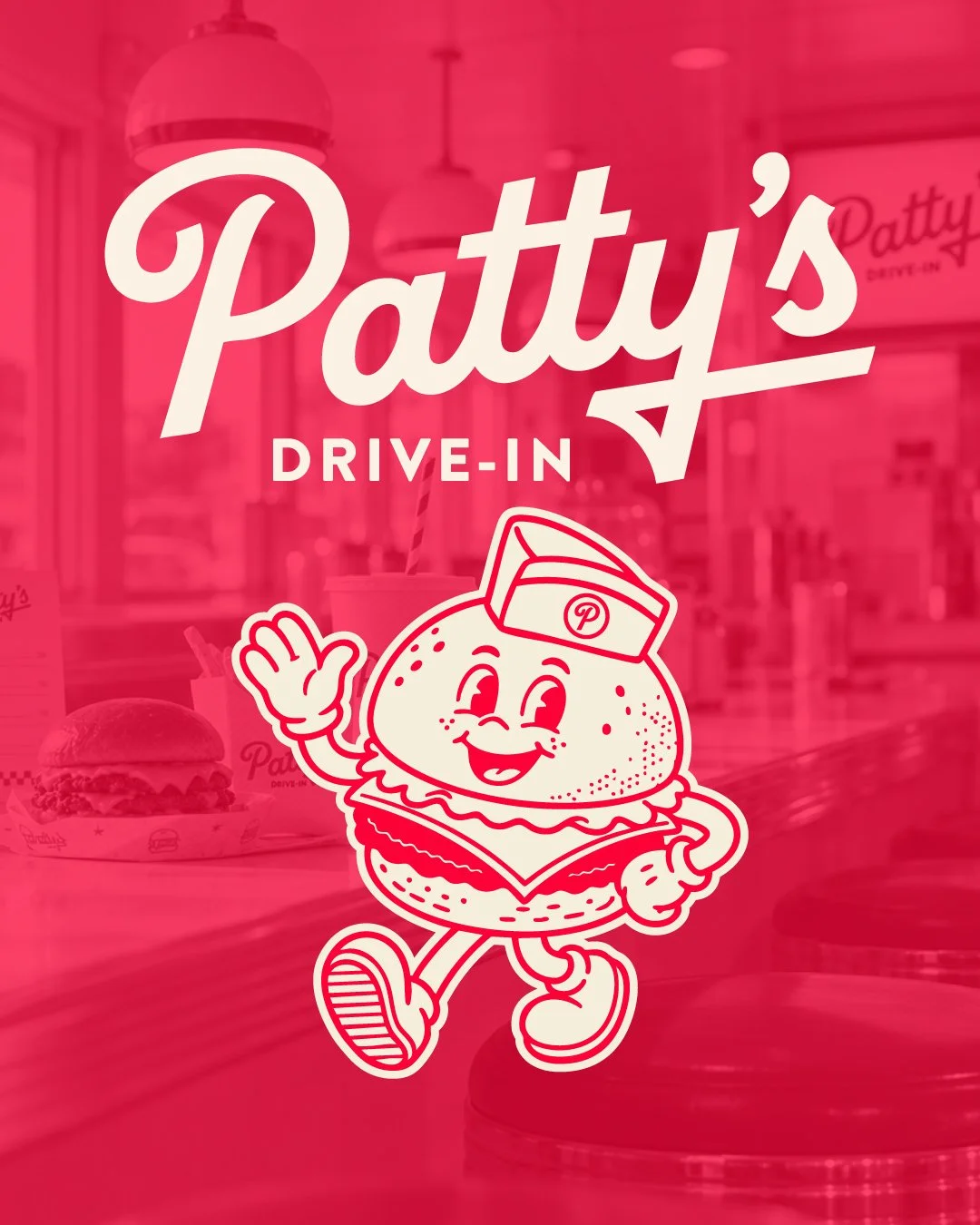 Patty&rsquo;s Drive-In was recently selected for Dribbble&rsquo;s Branding Agencies with Original Brand Concepts feature. 
 
A retro-inspired burger identity built around custom lettering, packaging and a bold, straightforward visual system. 

Thanks