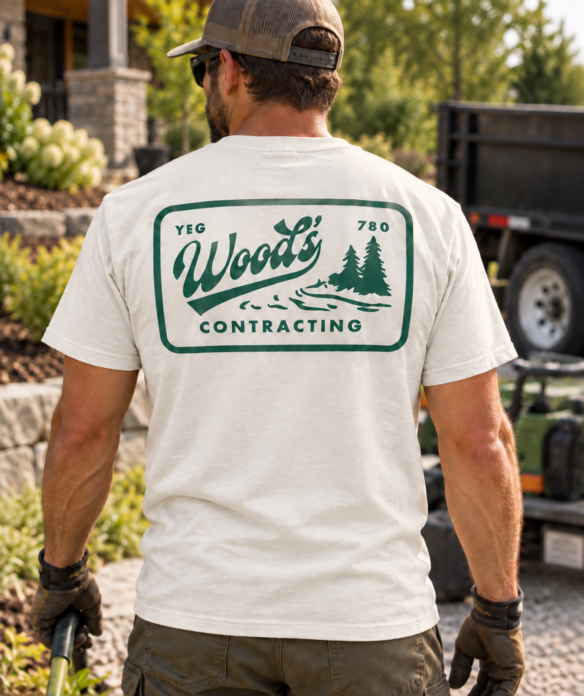 Llandscaping t-shirt branding