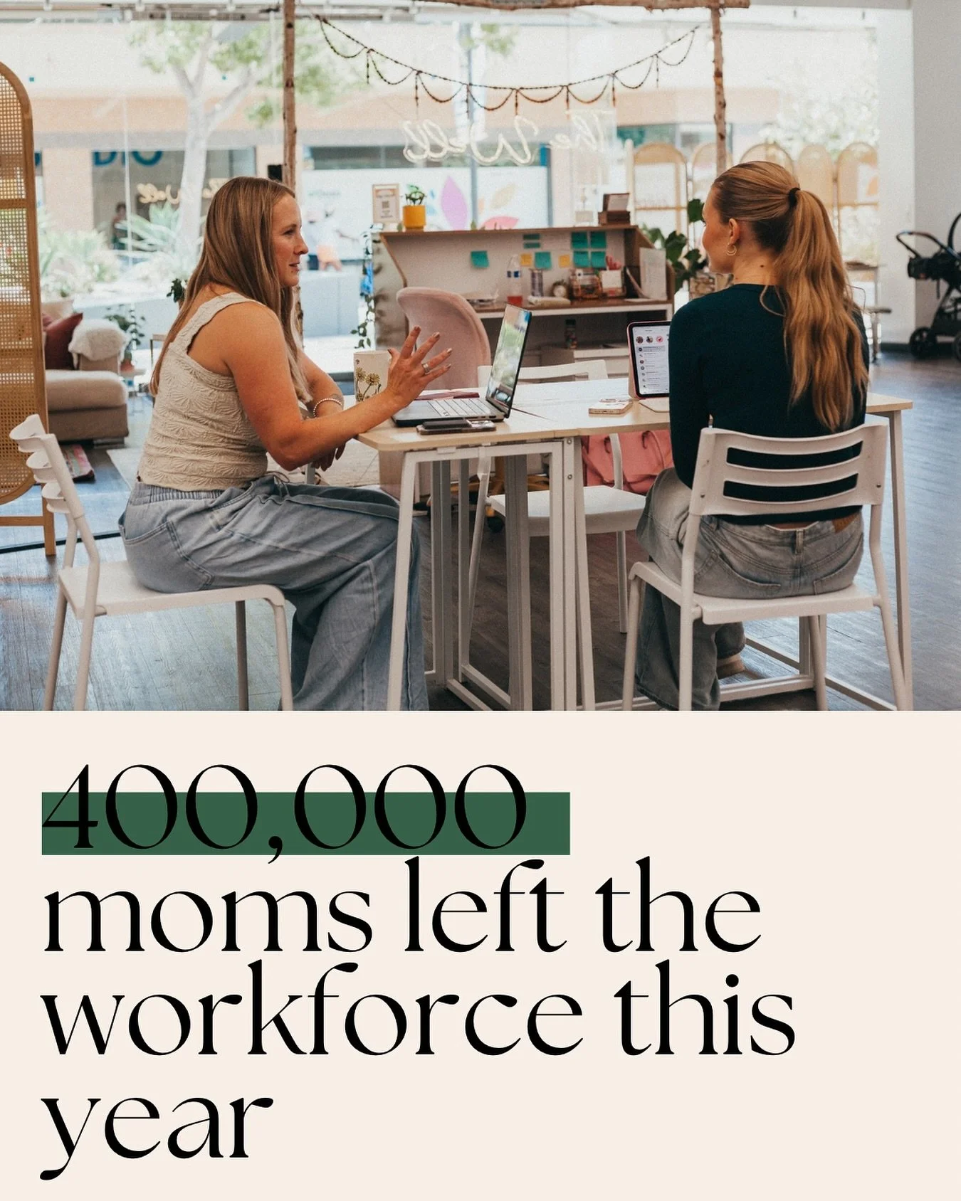 When moms are stepping out of the workforce in record numbers, it&rsquo;s not because they&rsquo;ve lost ambition! 
At The Well, we believe moms deserve options- a place to work AND still stay close to their kids. You don&rsquo;t have to choose here,