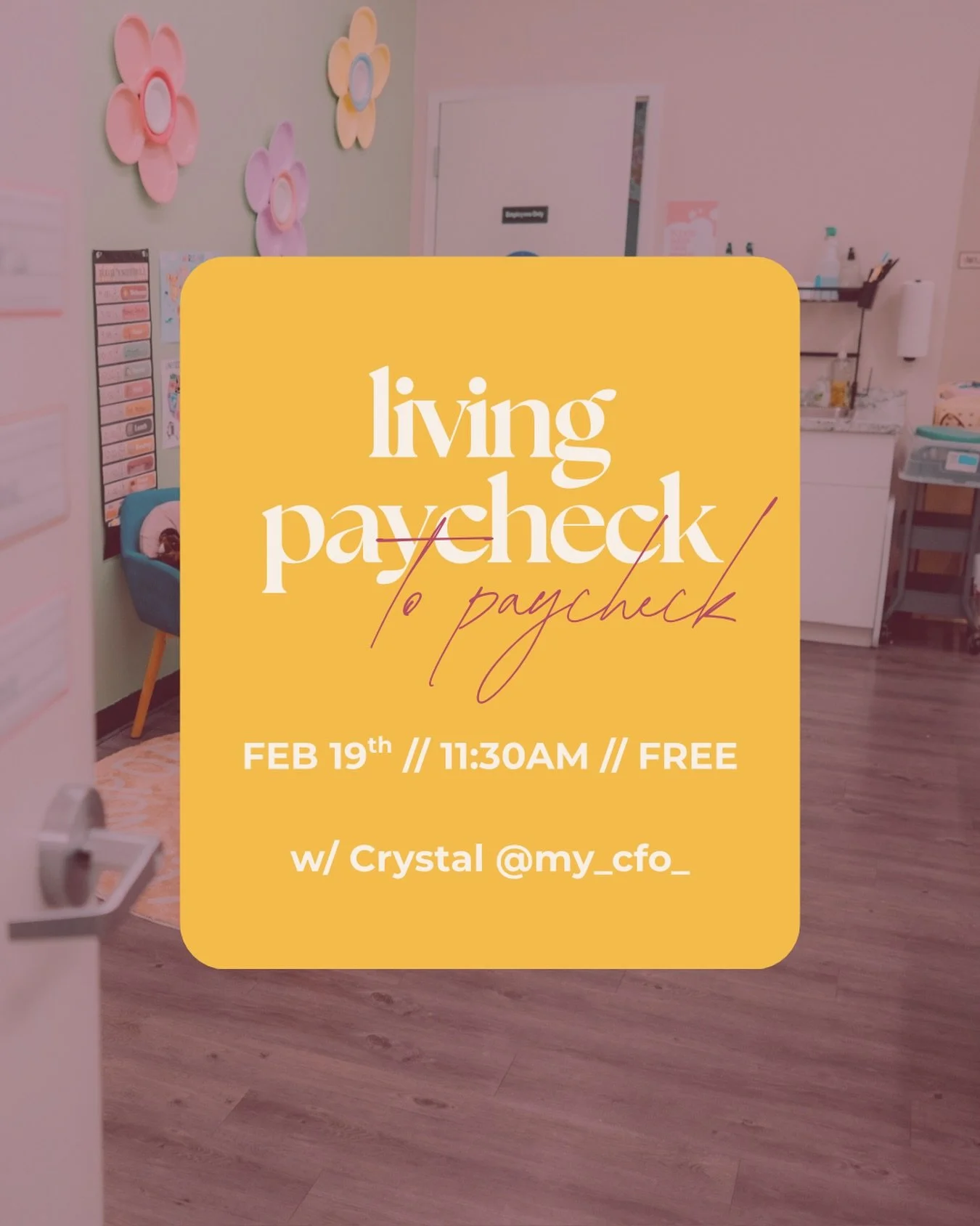 LIVING PAYCHECK TO PAYCHECK💰
2/19 // 11:30am
at @thewellcommunityforwomen 
with @my_cfo_ !!
This class is designed to meet women exactly where they are and offer practical tools, clarity, and hope around money. Whether you&rsquo;re trying to catch y