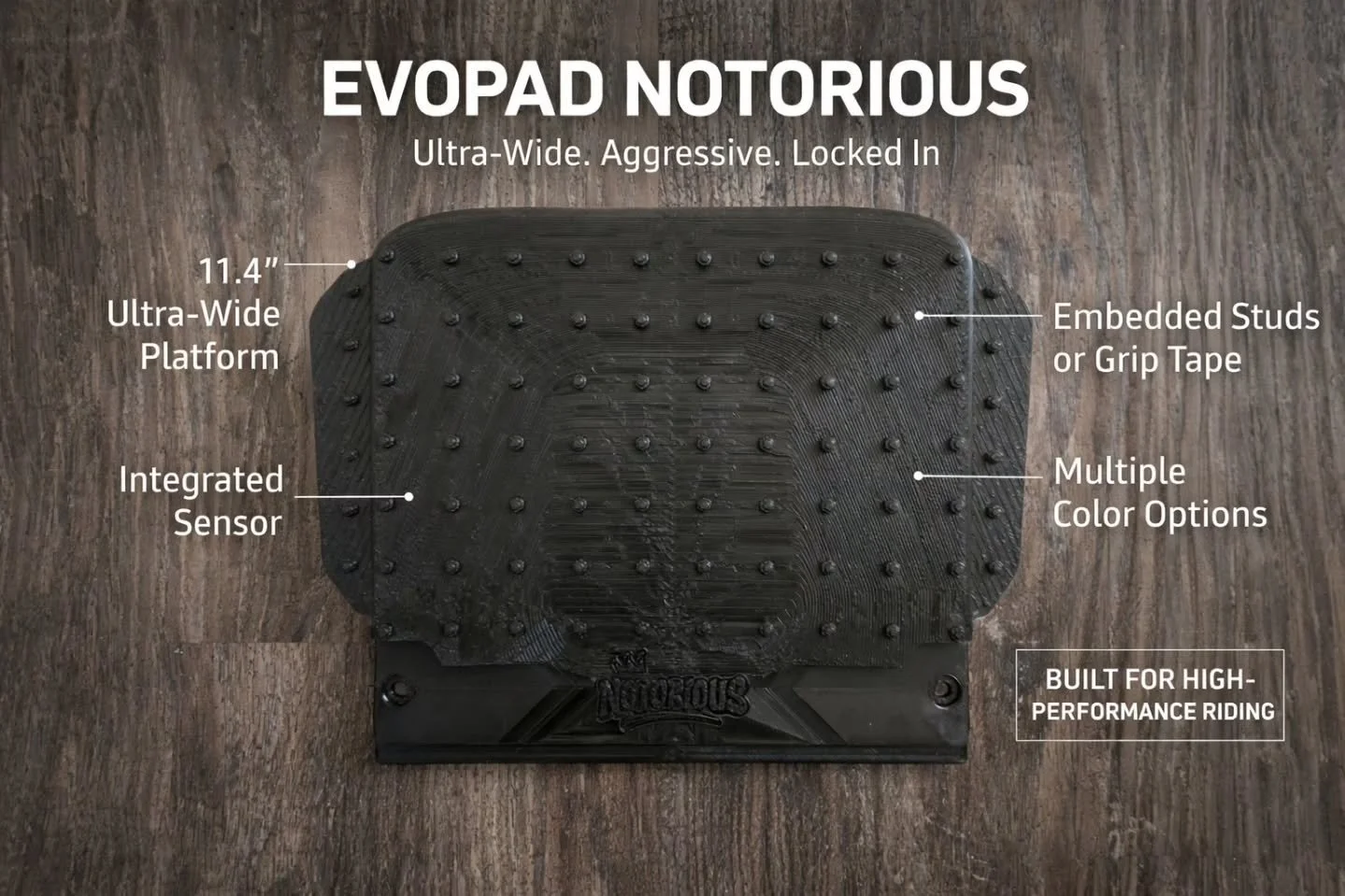 EvoPad Notorious for #OnewheelXR.  Ultra wide #onewheel pads w/ embedded front sensor.  Preorders to begin in February 2026.  Available for XR &amp; #onewheelGT platforms.

#onewheel #onewheelnation #rideonewheel #vescommunity #vesc #stickyrider