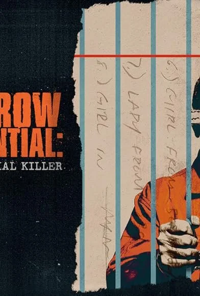 A poster for the movie 'Crown Potential: The Criminal Killer', with a man in an orange suit behind jail bars, holding a small object.