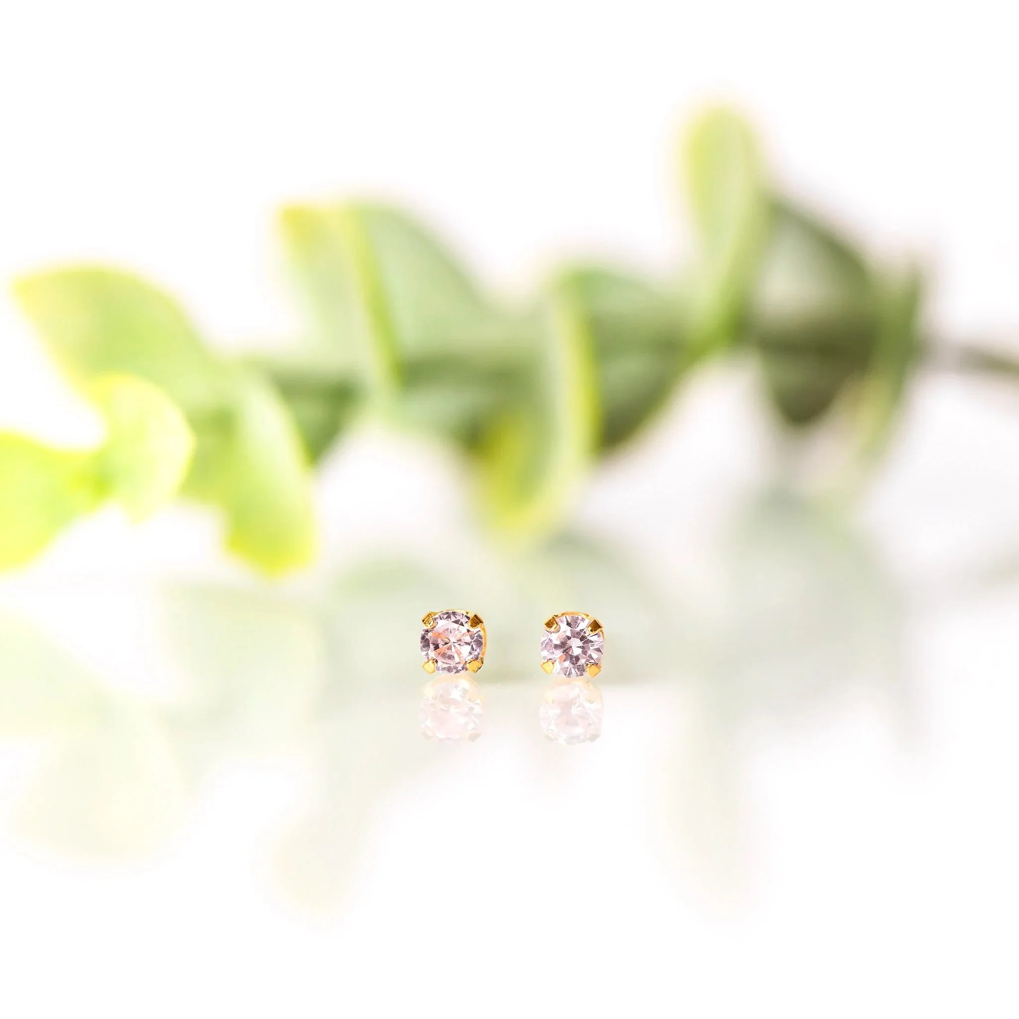 Gold 3mm Pink Crystal Earrings INR39.jpg