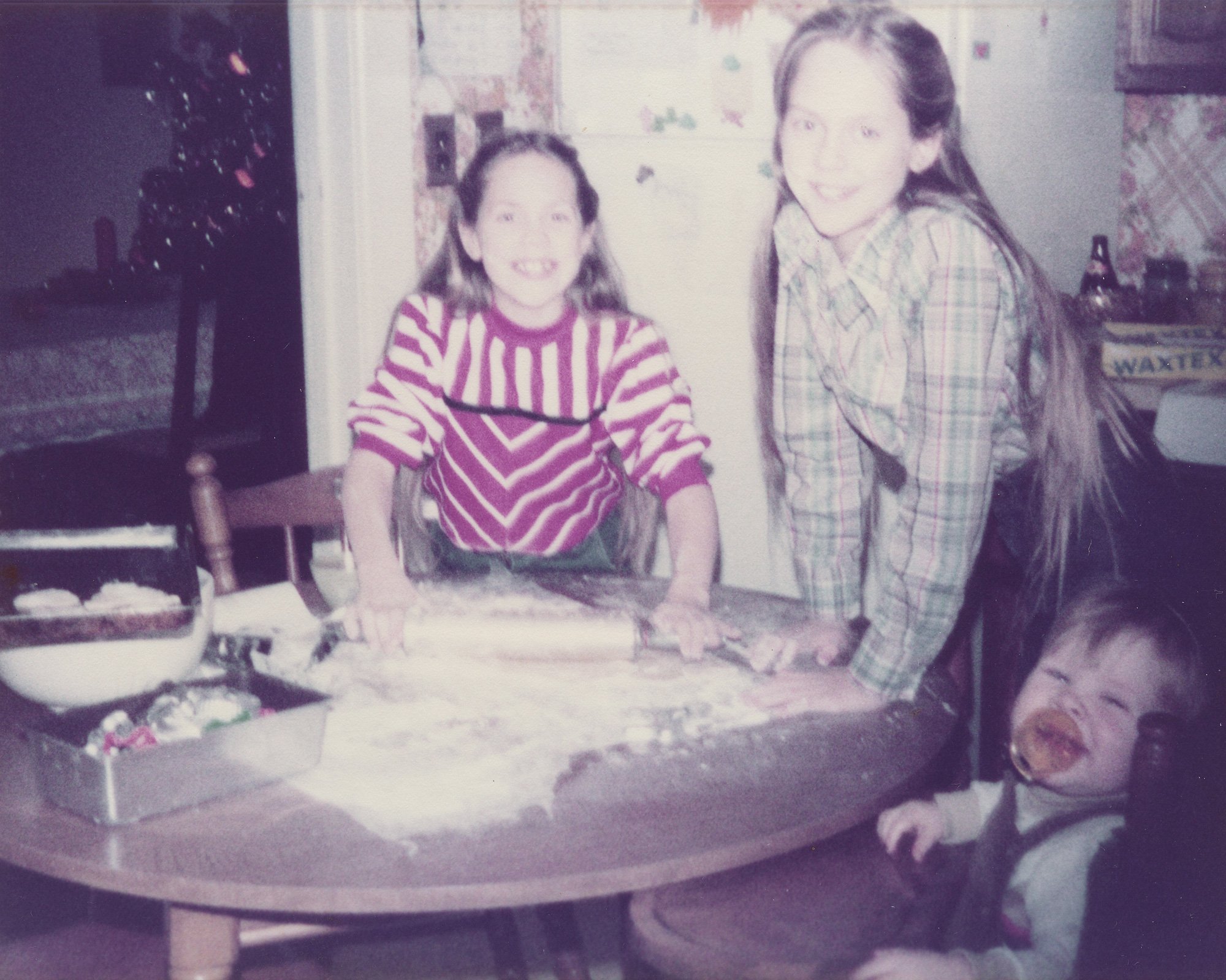 Stefanie, Cheryl, Tim - Christmas 1982