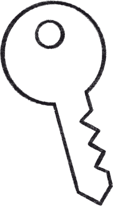 Outline drawing of a key.