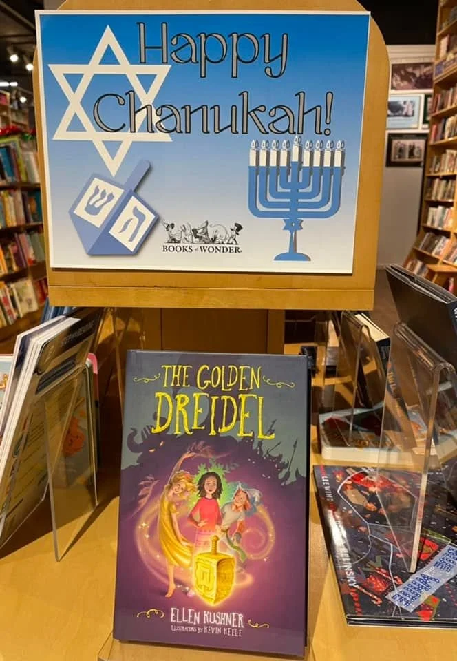 Proper placement for The Golden Dreidel at Books of Wonder in New York City
