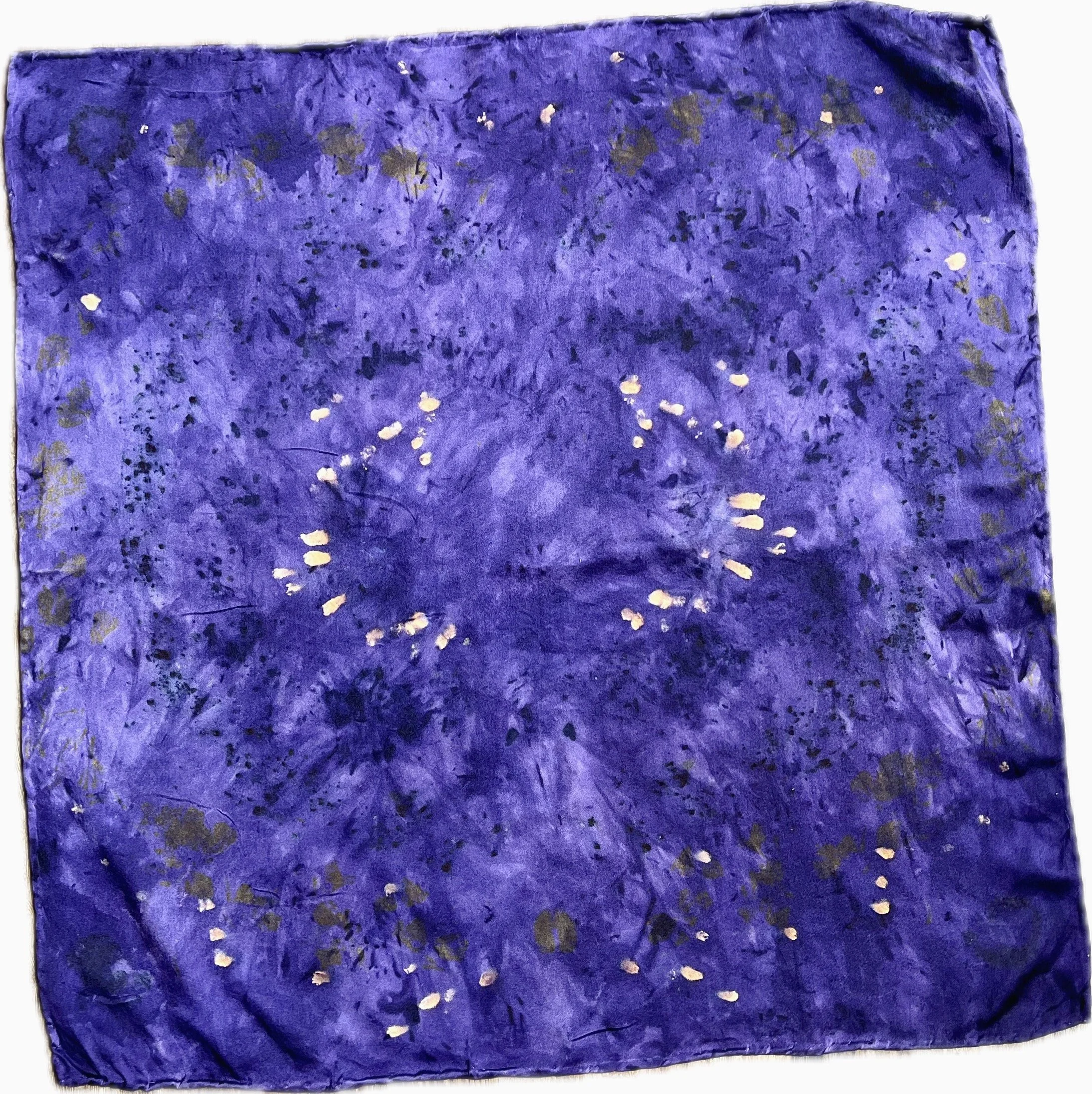 Summer Night - Naturally Dyed 100% Silk Scarf 24”x24”