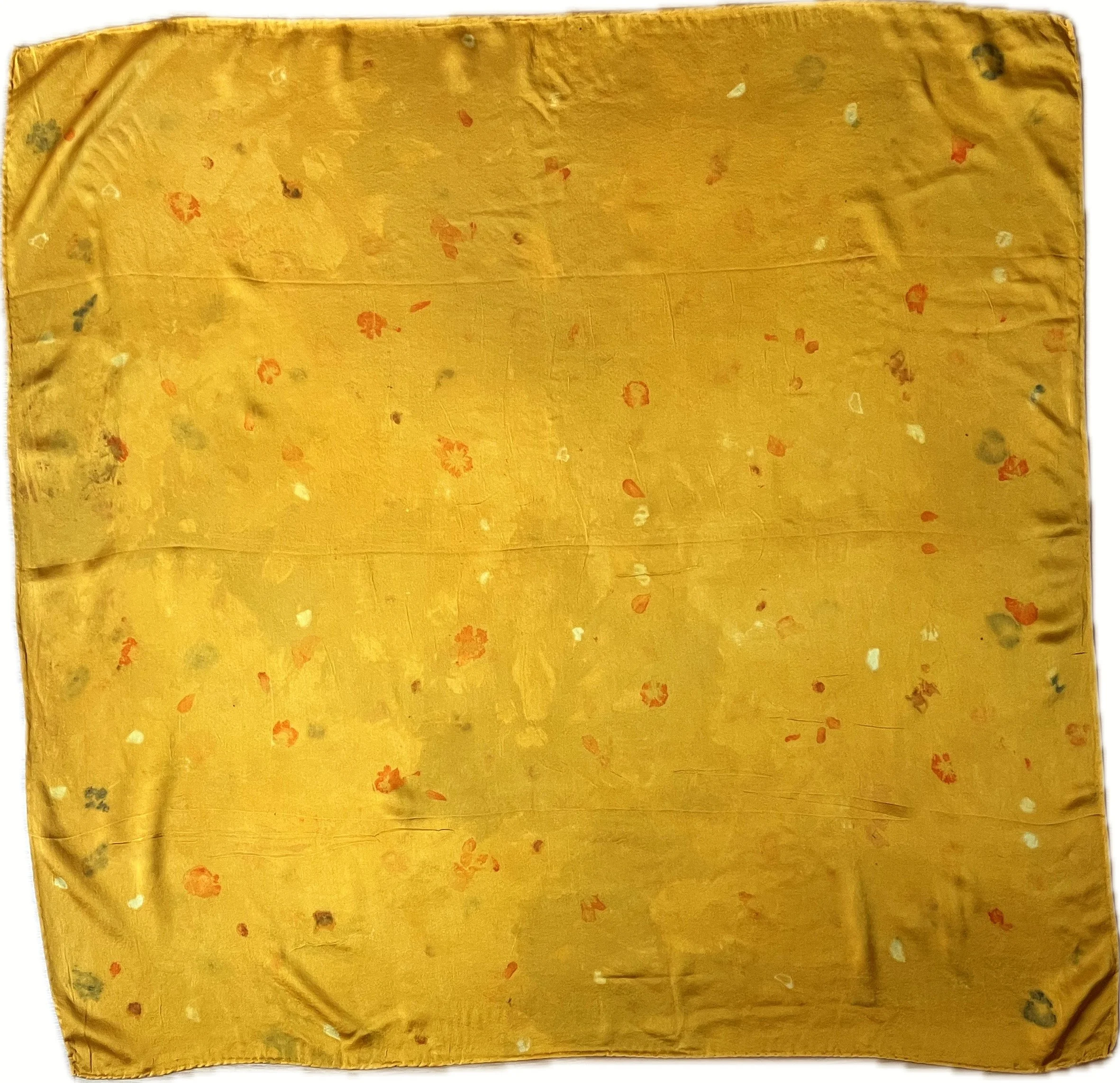 Placer Gold - Naturally Dyed 100% Silk Scarf (35“x35”)