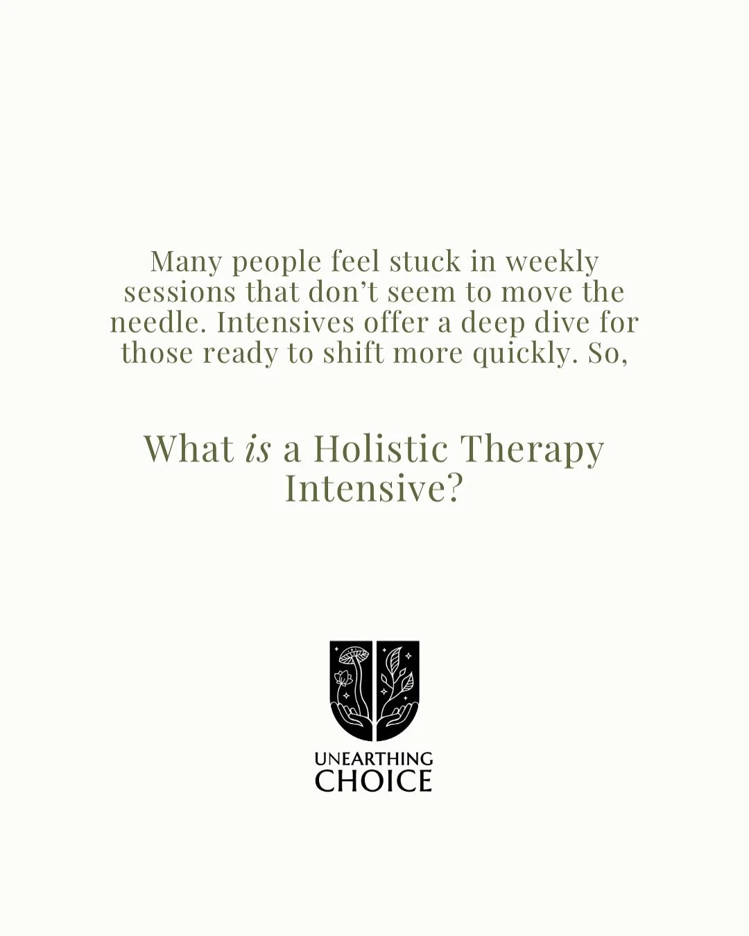 Weekly therapy is powerful.
But sometimes you need space to drop in, not just catch up.
My 1 to 3-day therapy intensives are designed for deep-feeling, overthinking, often misunderstood folks who want relief and clarity without dragging it out for m