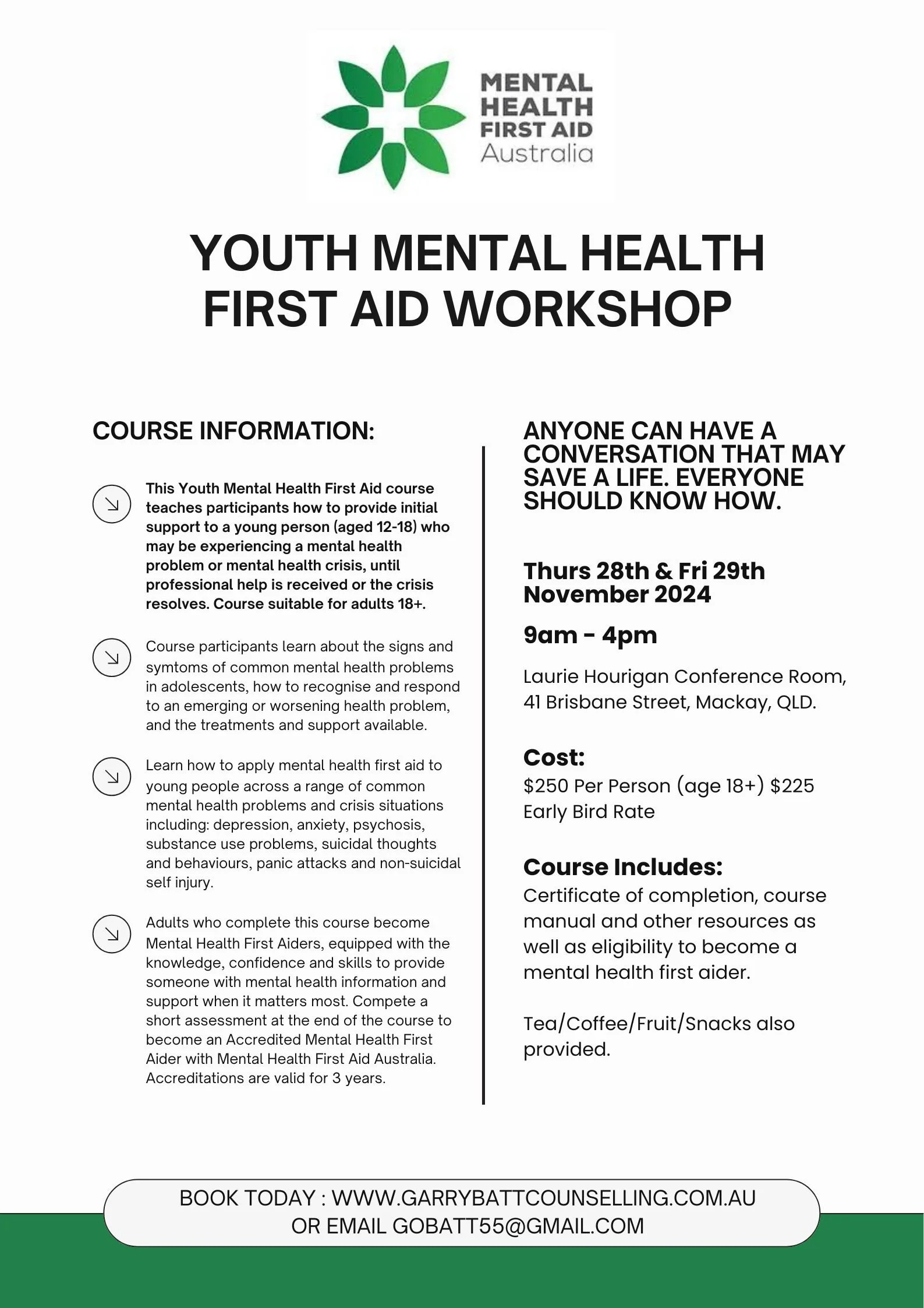 Youth Mental Health First Aid Workshop