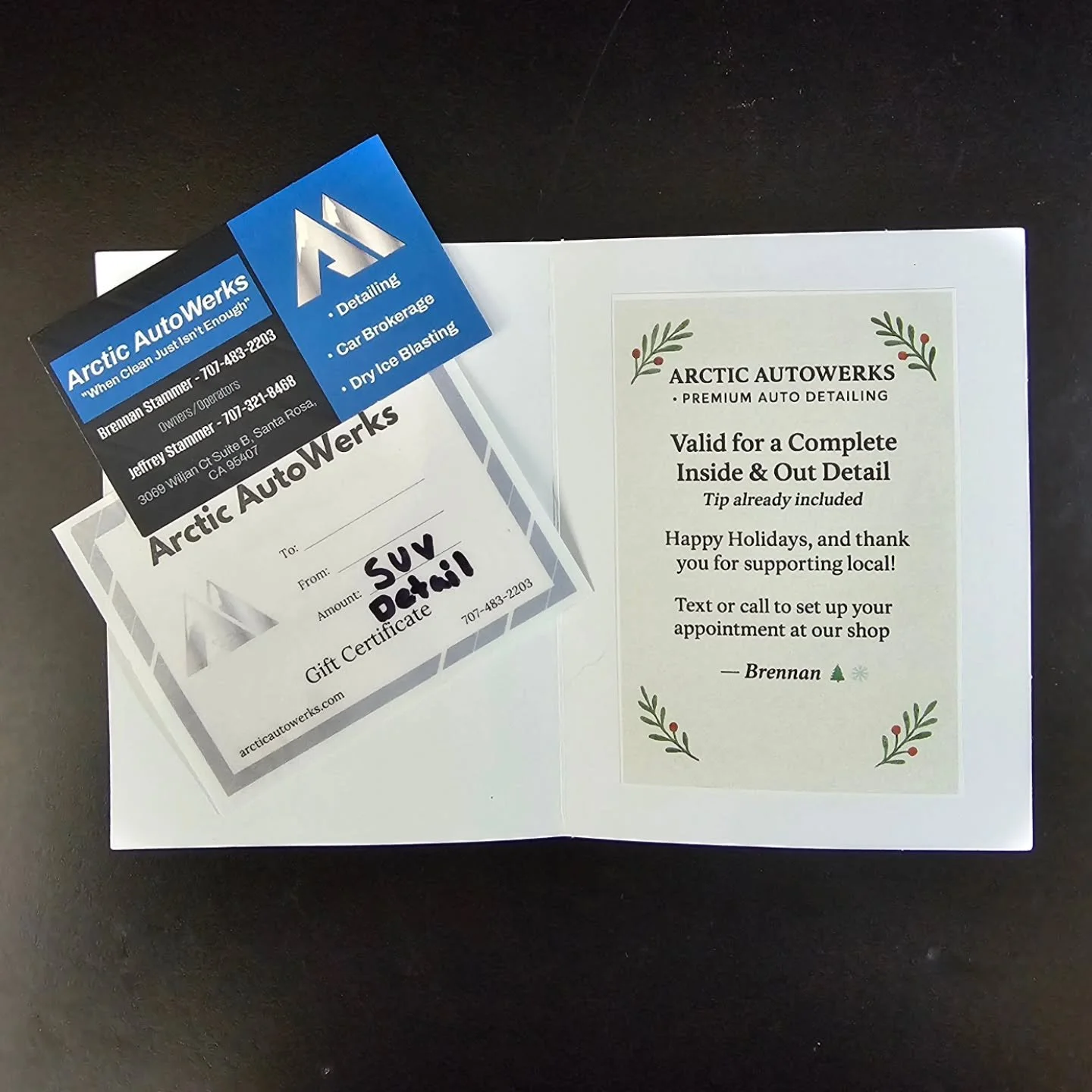 Give the gift of a spotless ride this holiday season! 🎁
We offer full interior &amp; exterior detailing, ceramic coatings, and more.

Mobile or in-shop services available.
Message Brennan to get a gift certificate and happy holidays!