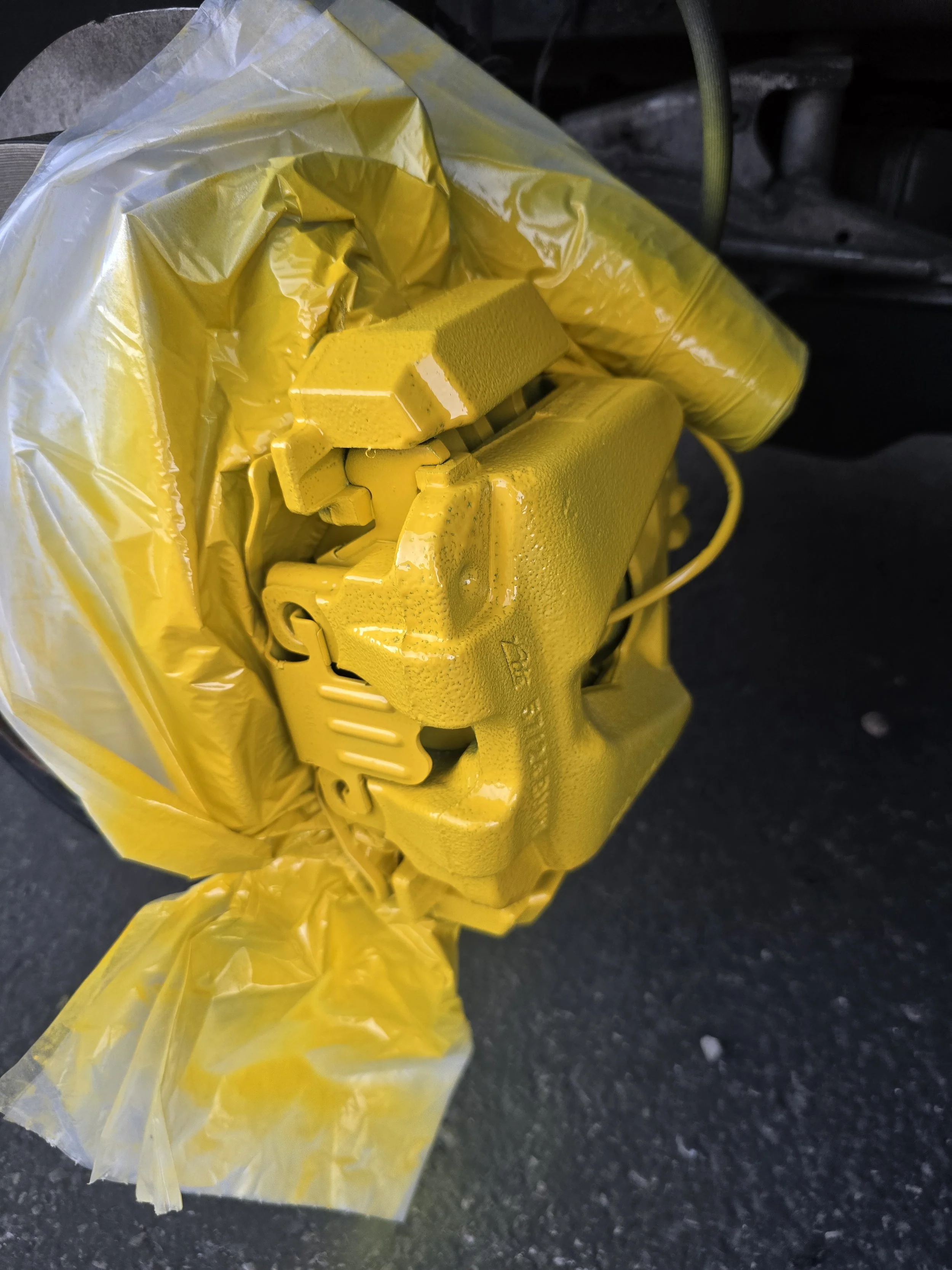 Yellow Brake Caliper Custom Paint Job