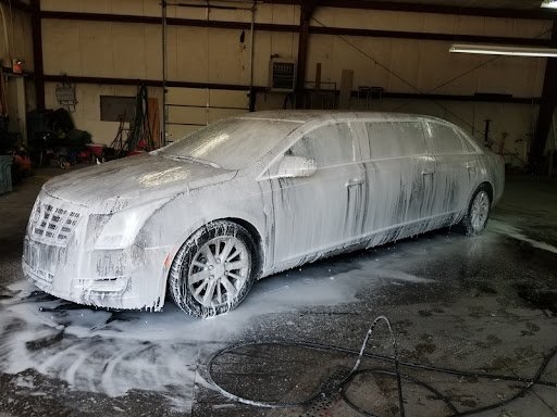 limousine being washed & detailed