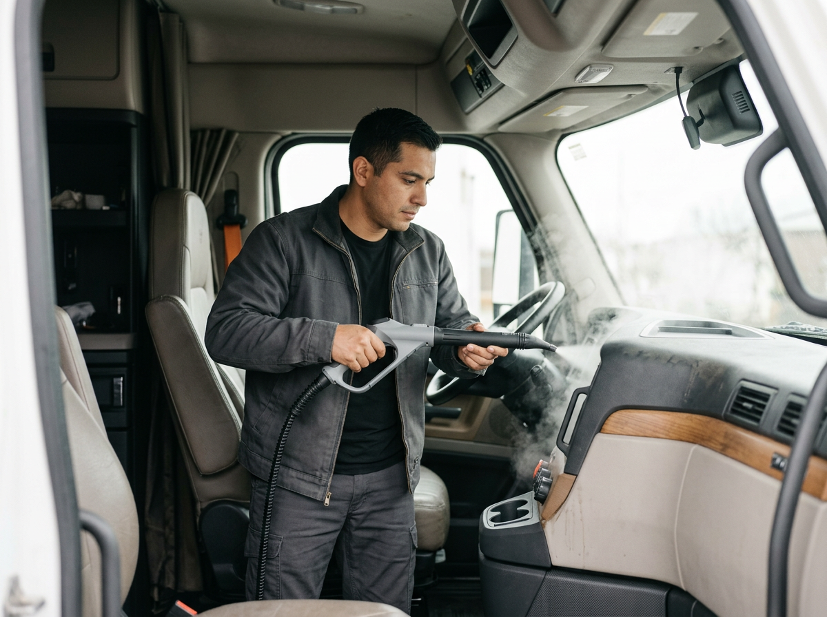 semi truck interior cab Detailing