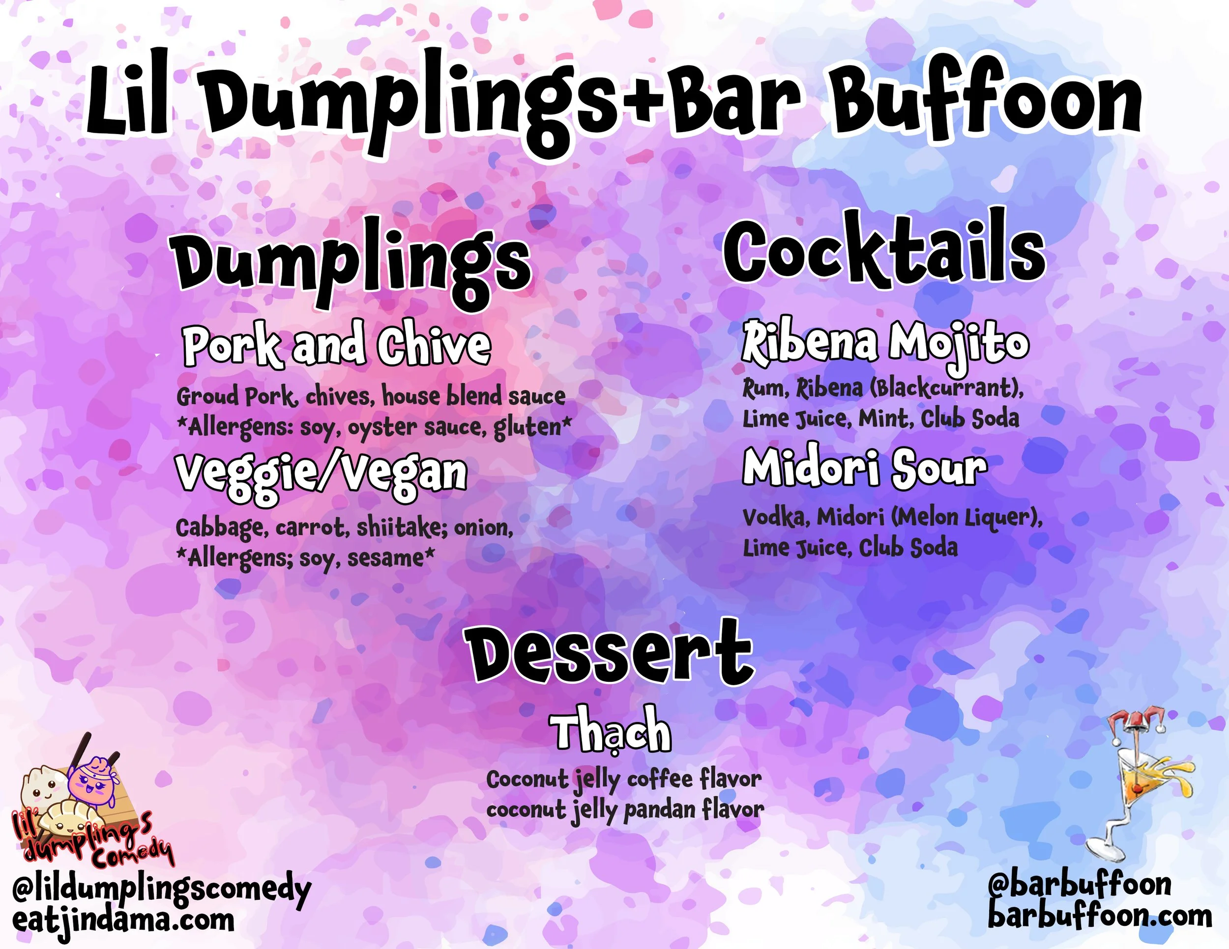 Custom Drink Menu for AAPI Month popup event