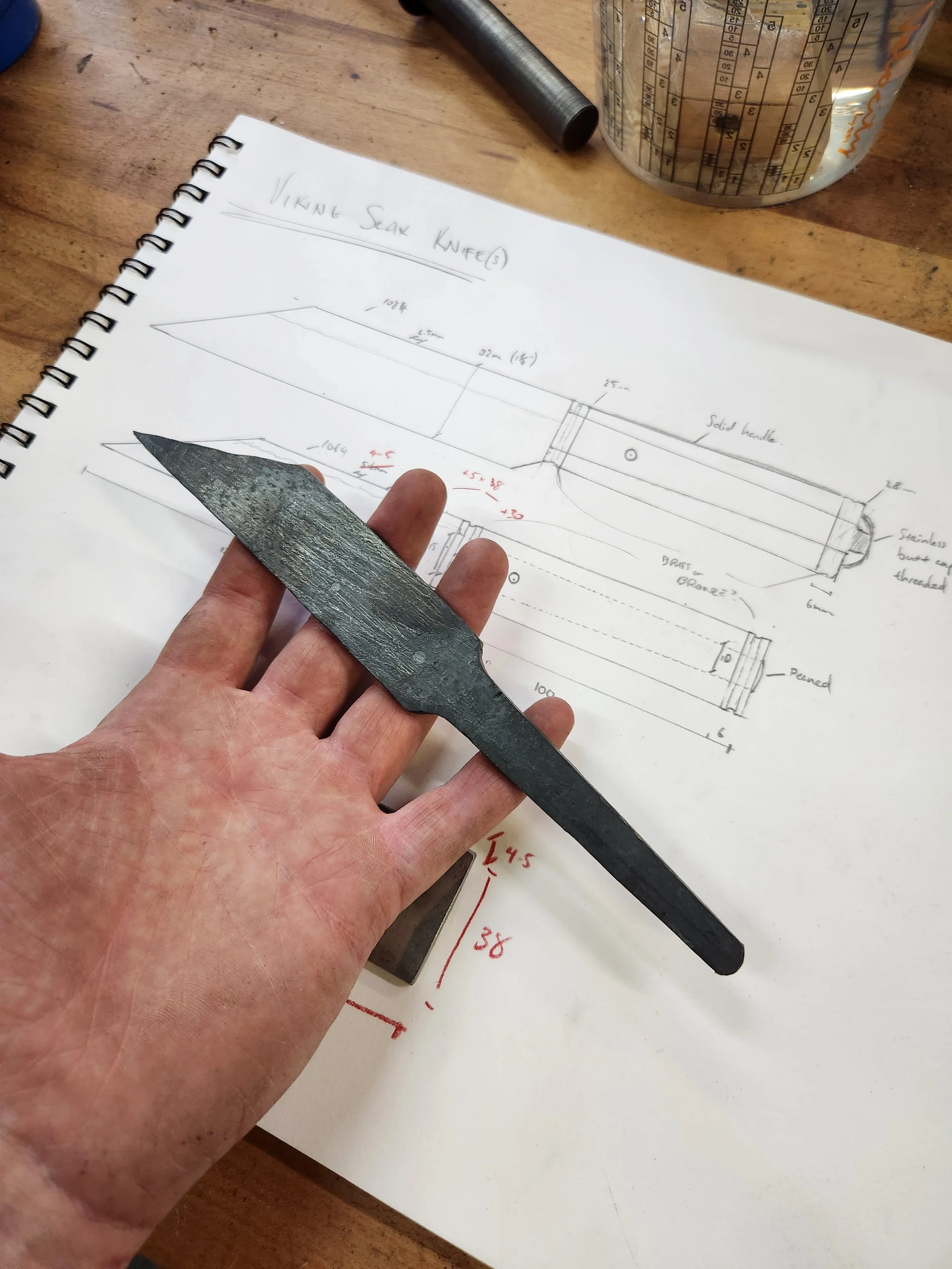 As forged, next to the drawings
