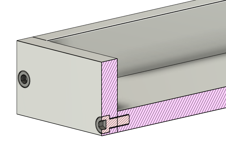 Cross section, showing M10 bolts