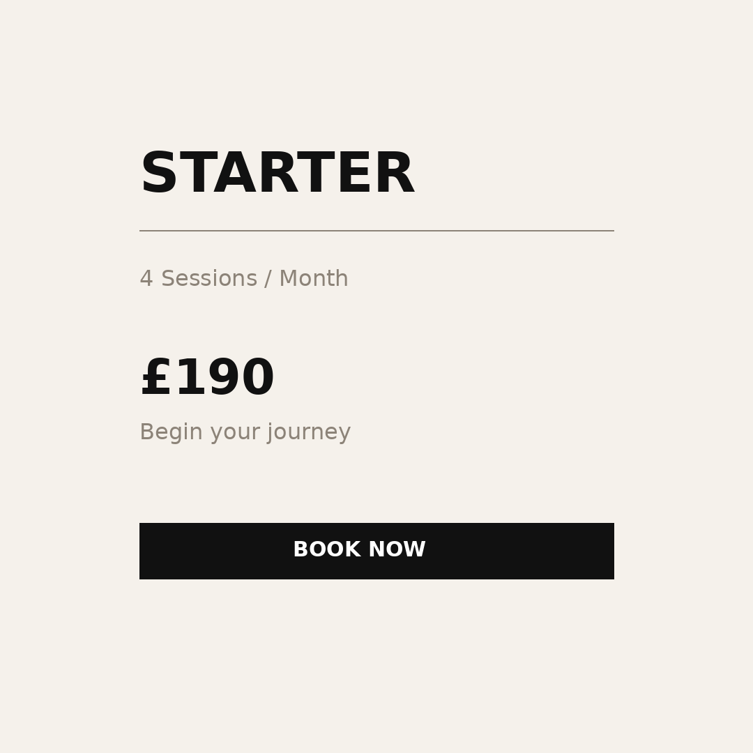 Starter Reformer monthly  packages - 4 sessions