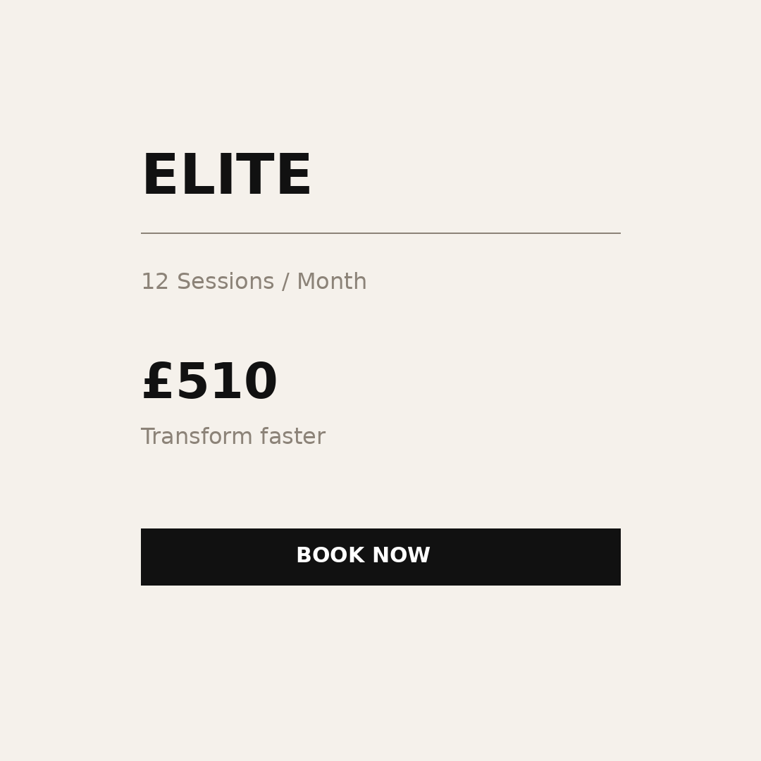 Elite Private Reformer monthly 12 sessions