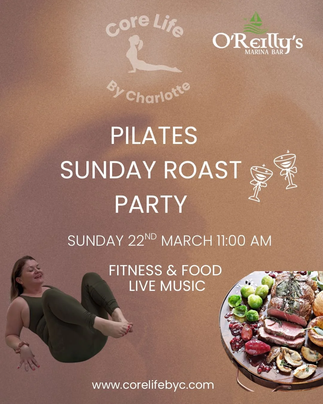 Pilates Sunday Roast  at O'Reilly's  - Sunday 22/03/2025 11:00AM