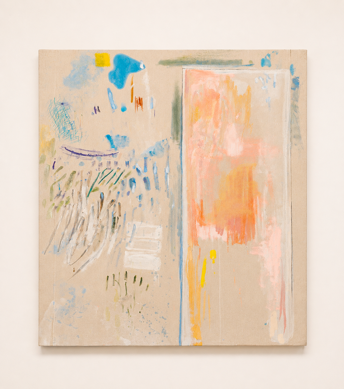 The Haunting, 2025, Mixed media on raw canvas, 1700 × 1450 mm