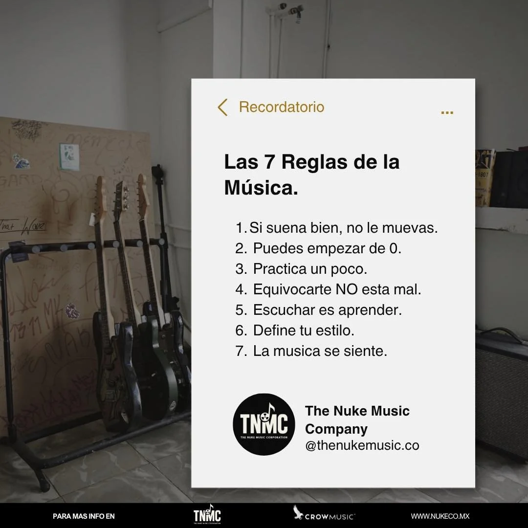 👀 Ya sabes ahora 7 reglas que usamos en TNMC.
👉🏼 Claro que puede que tu tengas las tuyas, si las tienes, compartelas, queremos saber mas.
🫂 Te queremos mucho

#musico #musicas