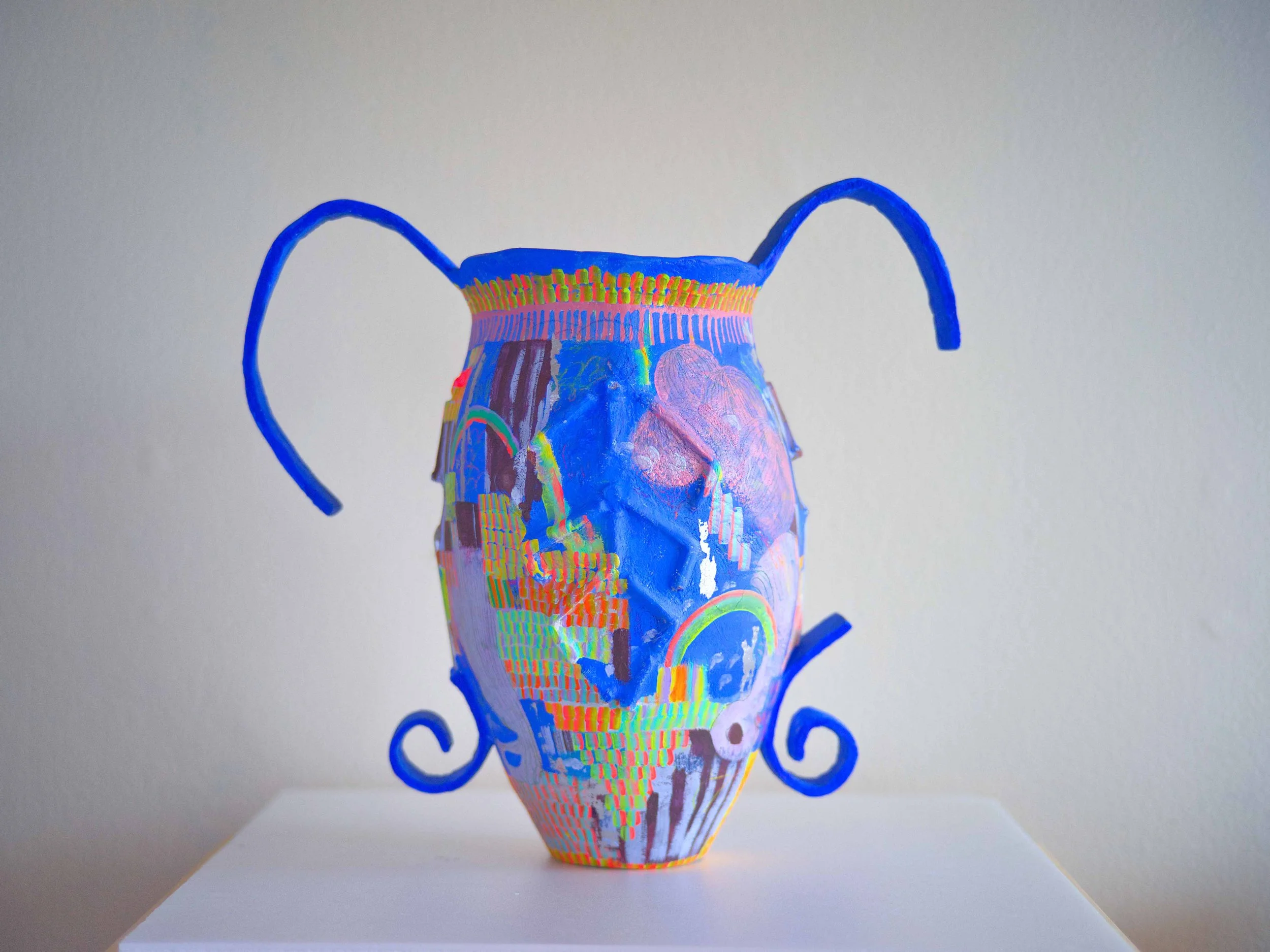 Disassembly Ongoing Back View Papier Mache Clay Vessel By Joanne Loo