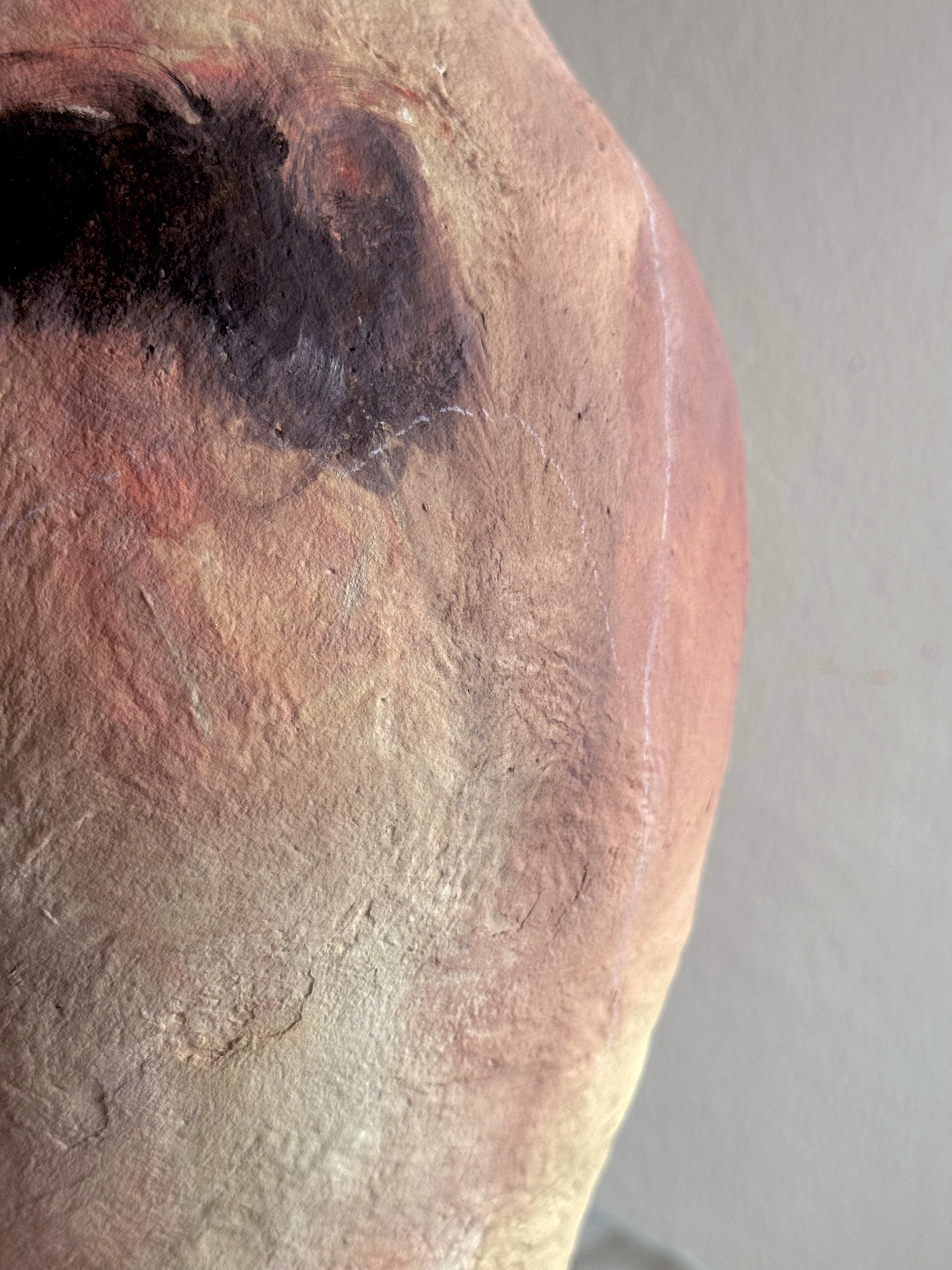 Detail of Let It Be Soft Vessel made of papier-mache-clay