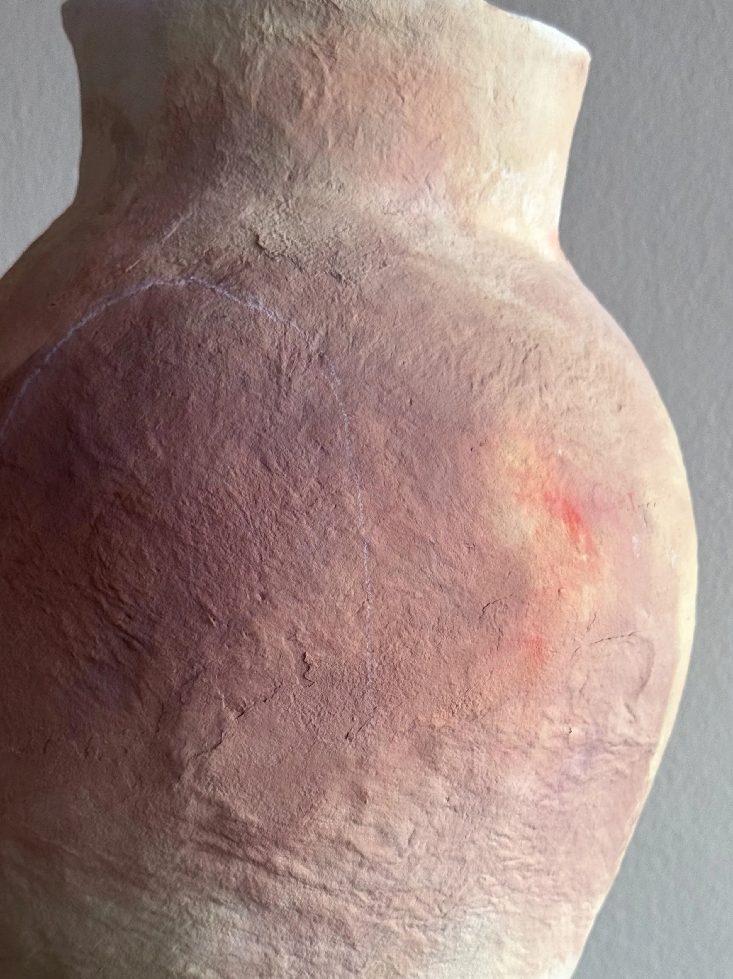 Detail of Let It Be Soft Vessel made of papier-mache-clay