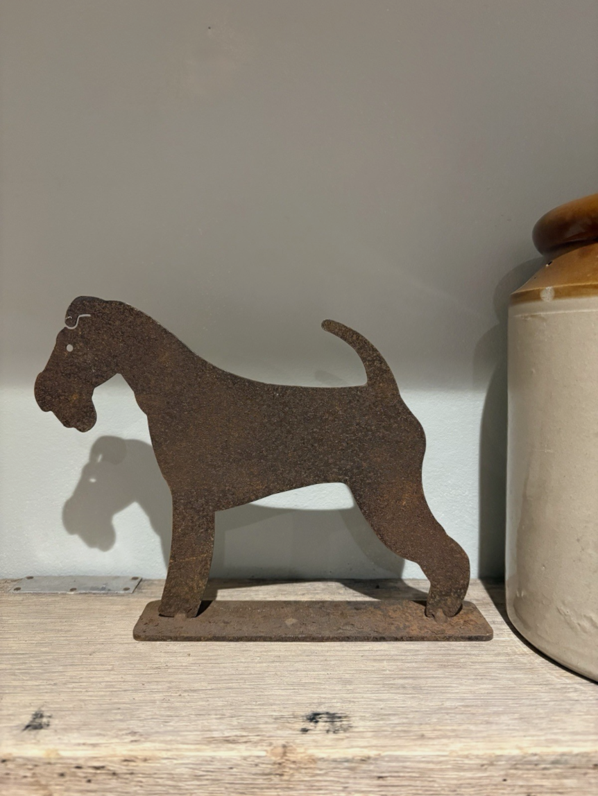 Rusty Metal Fox Terrier Sculpture