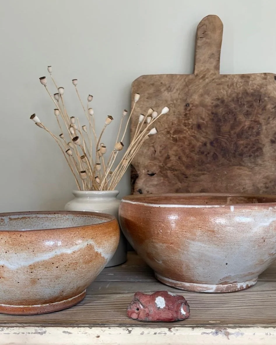 There&rsquo;s something rather lovely about old French pottery.

Warm, earthy tones, creamy drips and beautifully varied glazes give these pieces their own quiet character. Made to be used, handled and lived with, they bring a little of that timeworn