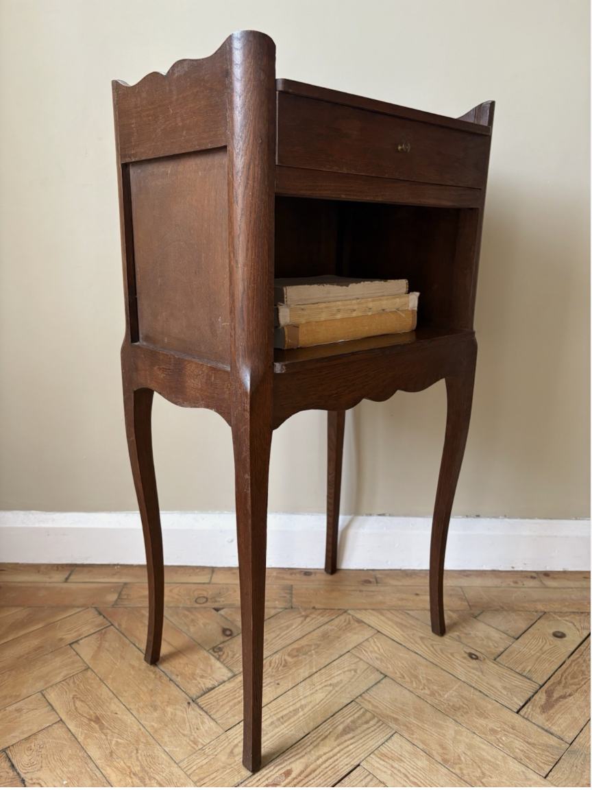 French Solid Oak Bedside - single