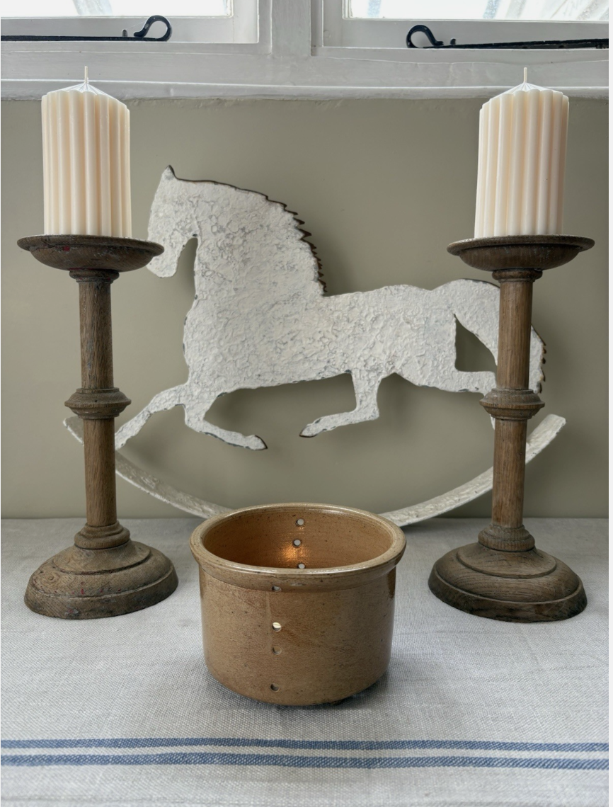 Vintage Wooden Candlesticks - pair