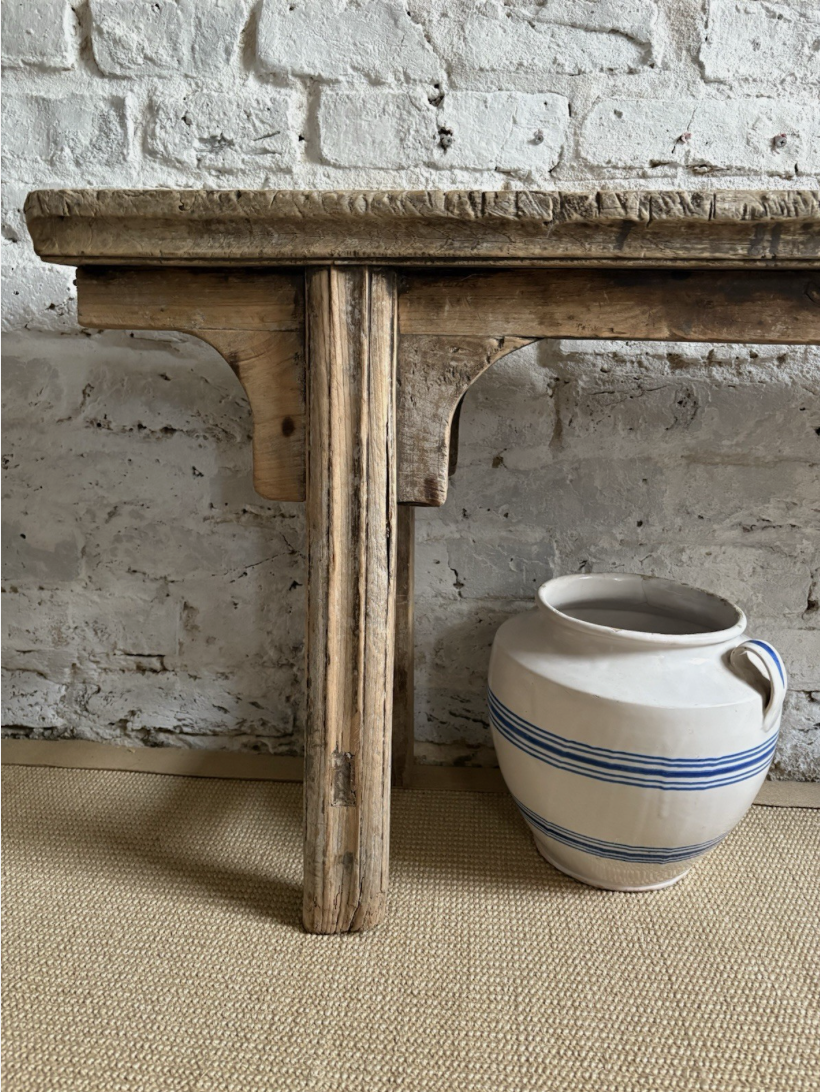 Rustic Solid Elm Oriental Bench