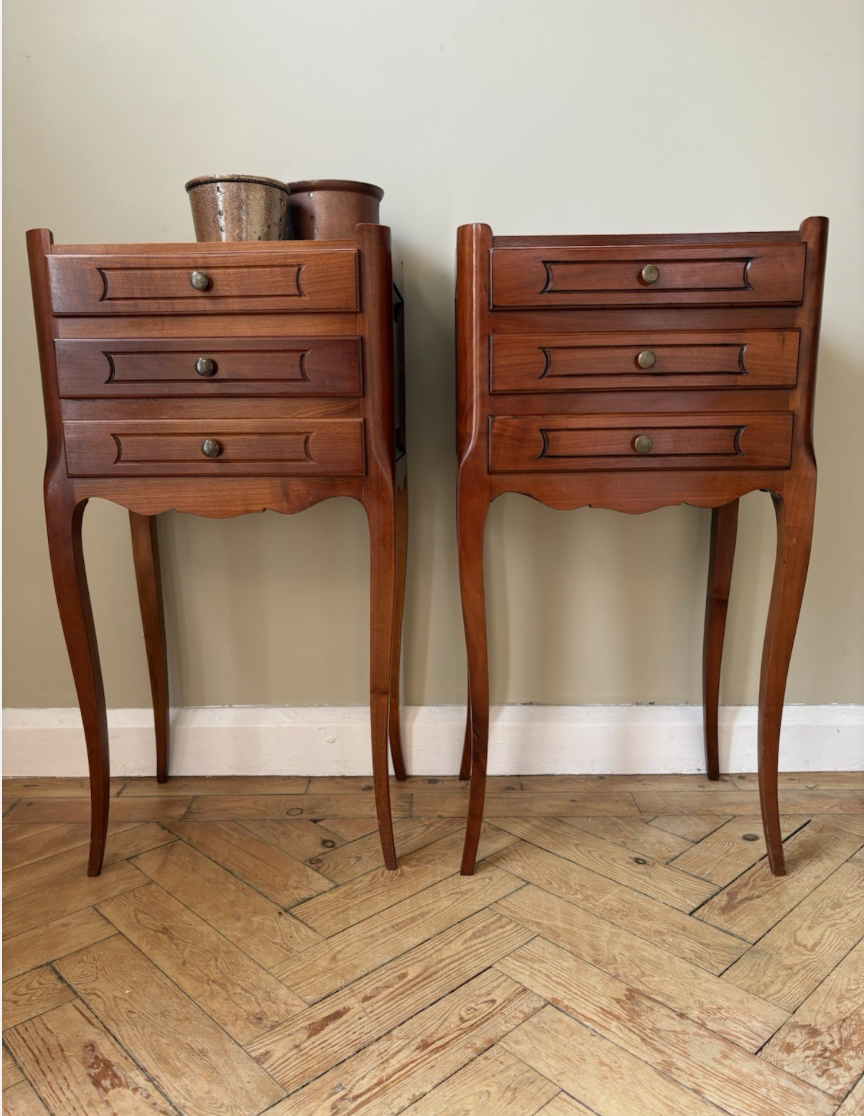Vintage French Mid Century Bedsides - pair